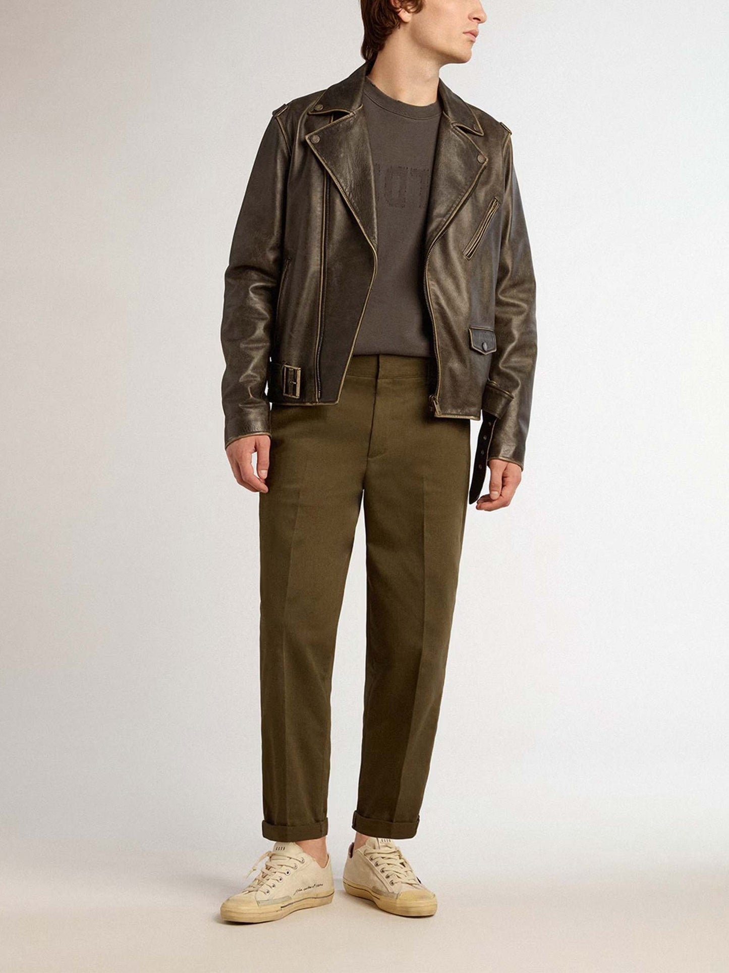 GOLDEN GOOSE - Gerade Chinohose Skate für Herren in Militärgrün - Military green