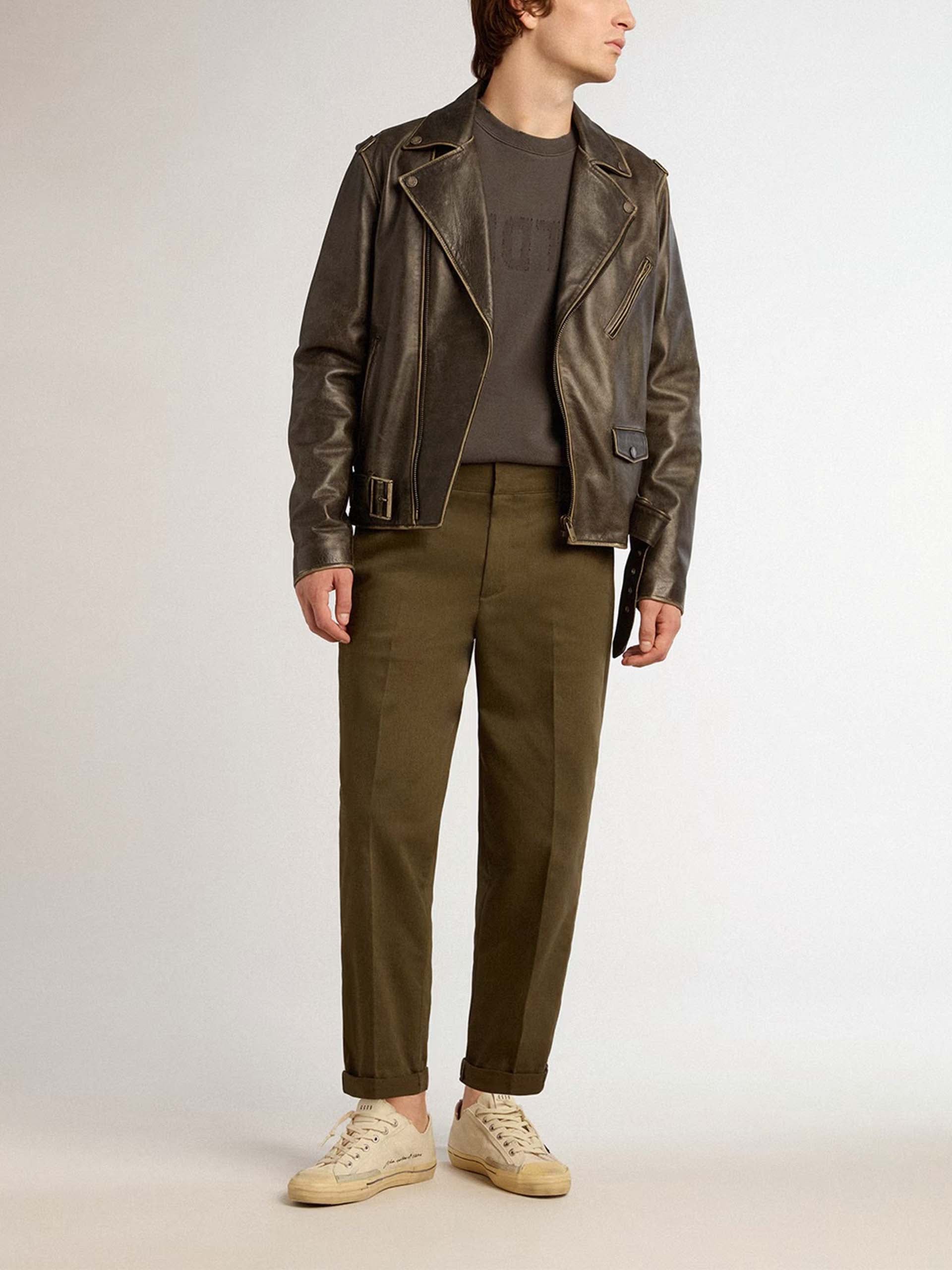 GOLDEN GOOSE - Gerade Chinohose Skate für Herren in Militärgrün - Military green
