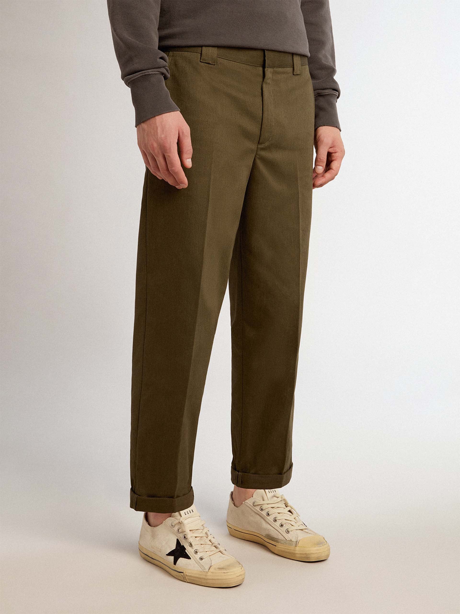 GOLDEN GOOSE - Gerade Chinohose Skate für Herren in Militärgrün - Military green