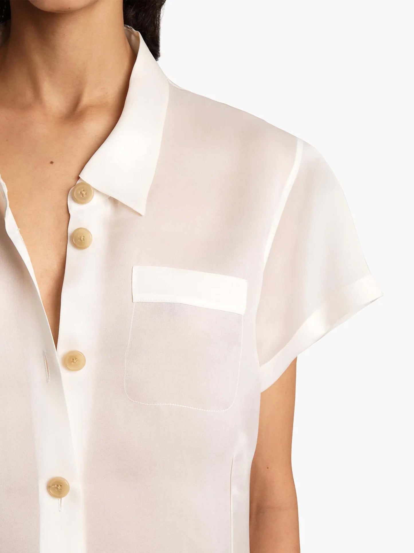 KHAITE - Keefe Top aus Seidenorganza für Damen in Cremeweiß - Cream white