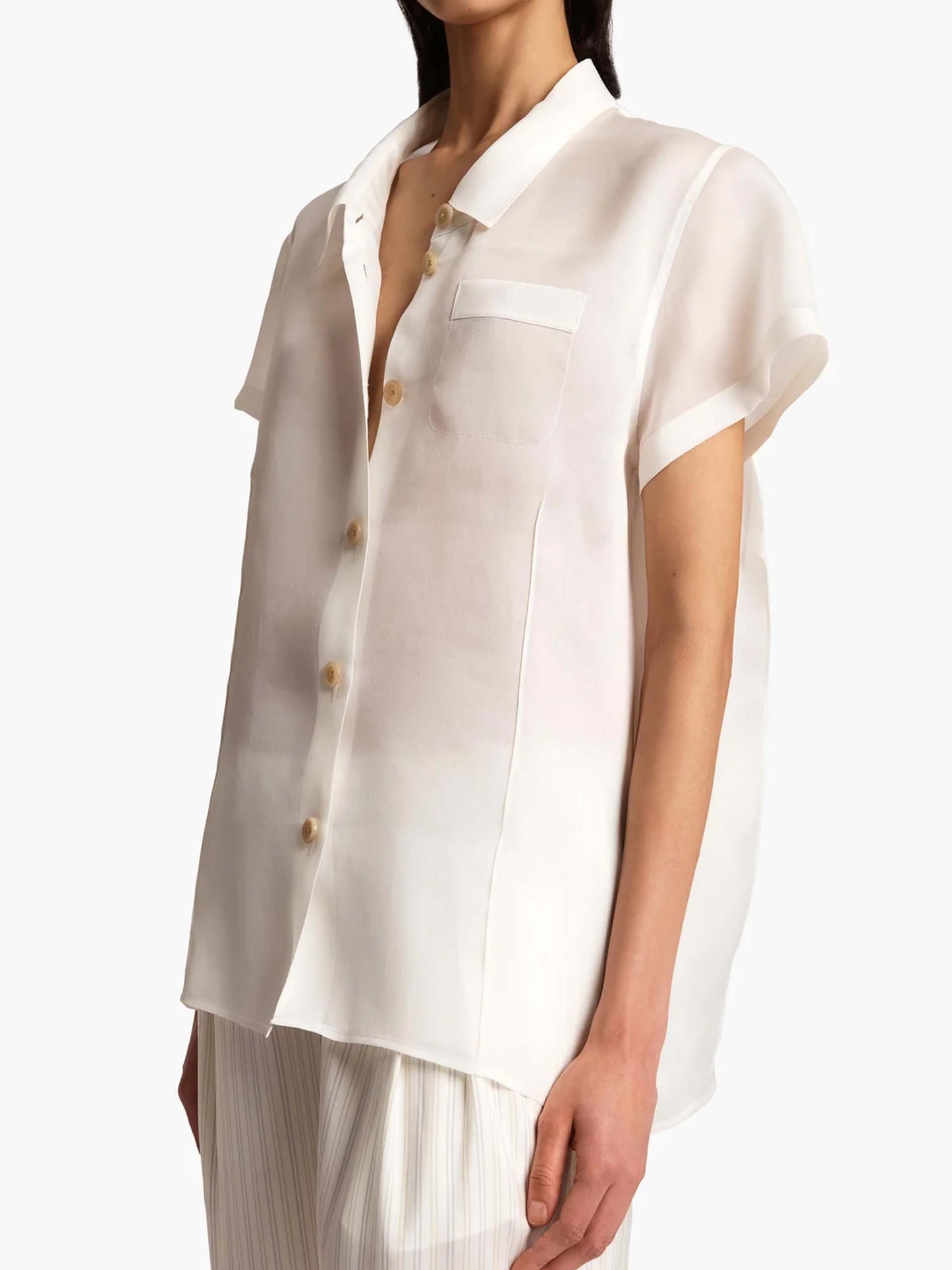 KHAITE - Keefe Top aus Seidenorganza für Damen in Cremeweiß - Cream white