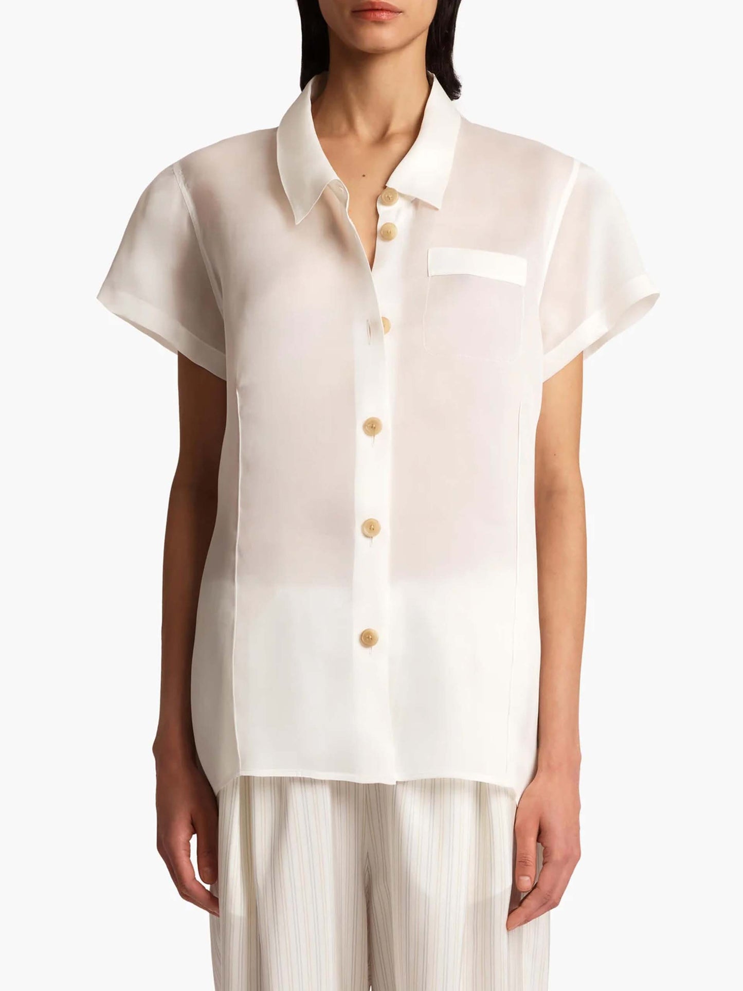 KHAITE - Keefe Top aus Seidenorganza für Damen in Cremeweiß - Cream white
