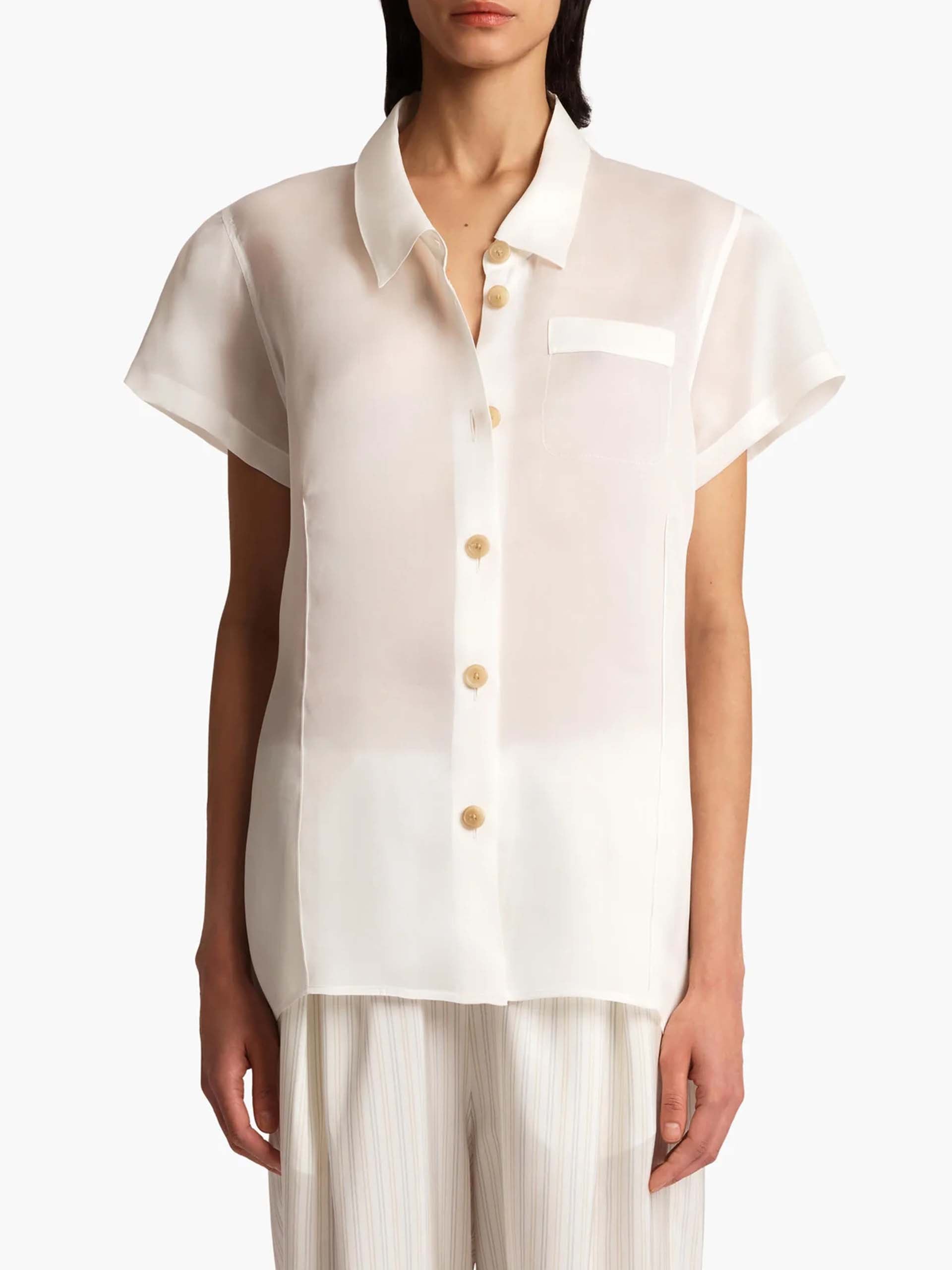 KHAITE - Keefe Top aus Seidenorganza für Damen in Cremeweiß - Cream white