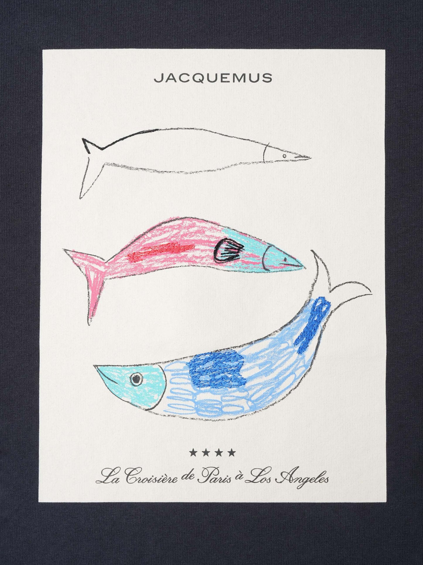 JACQUEMUS - T-Shirt Marino mit Logo-Print für Herren