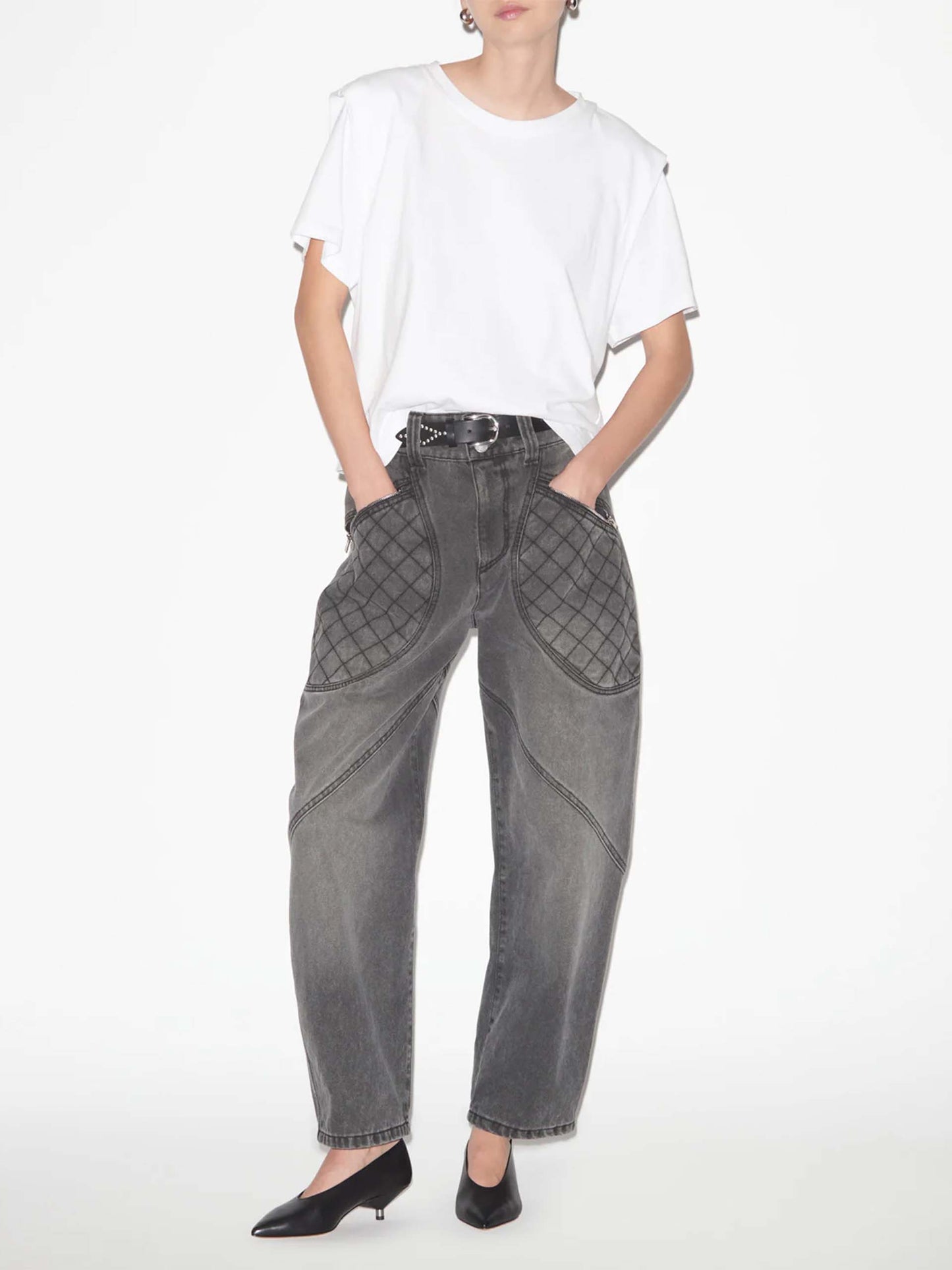 ISABEL MARANT - Zelitos T-Shirt mit Schulterpolster für Damen in Weiß - White