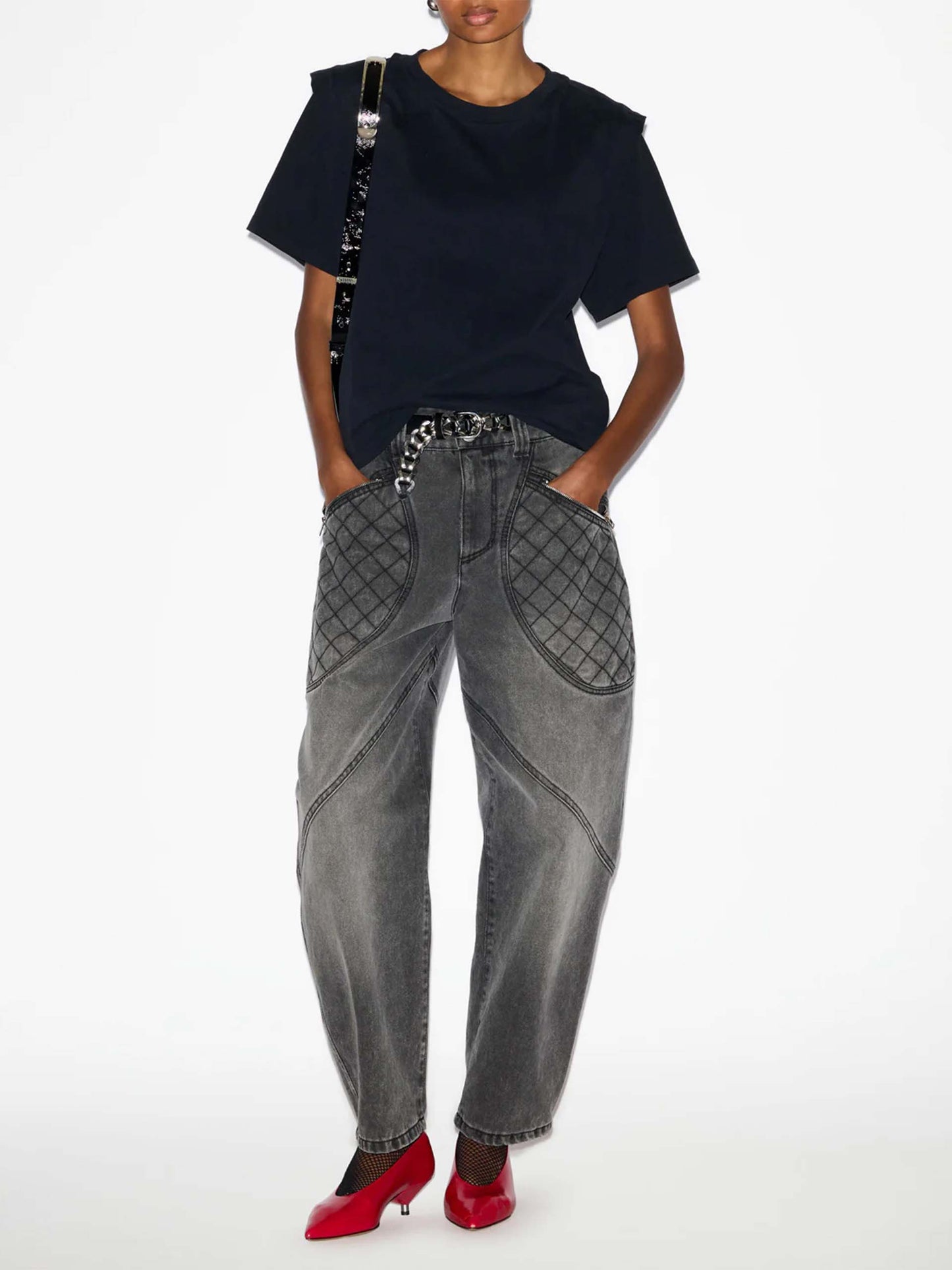 ISABEL MARANT - Zelitos T-Shirt mit Schulterpolster für Damen in Schwarz - Black