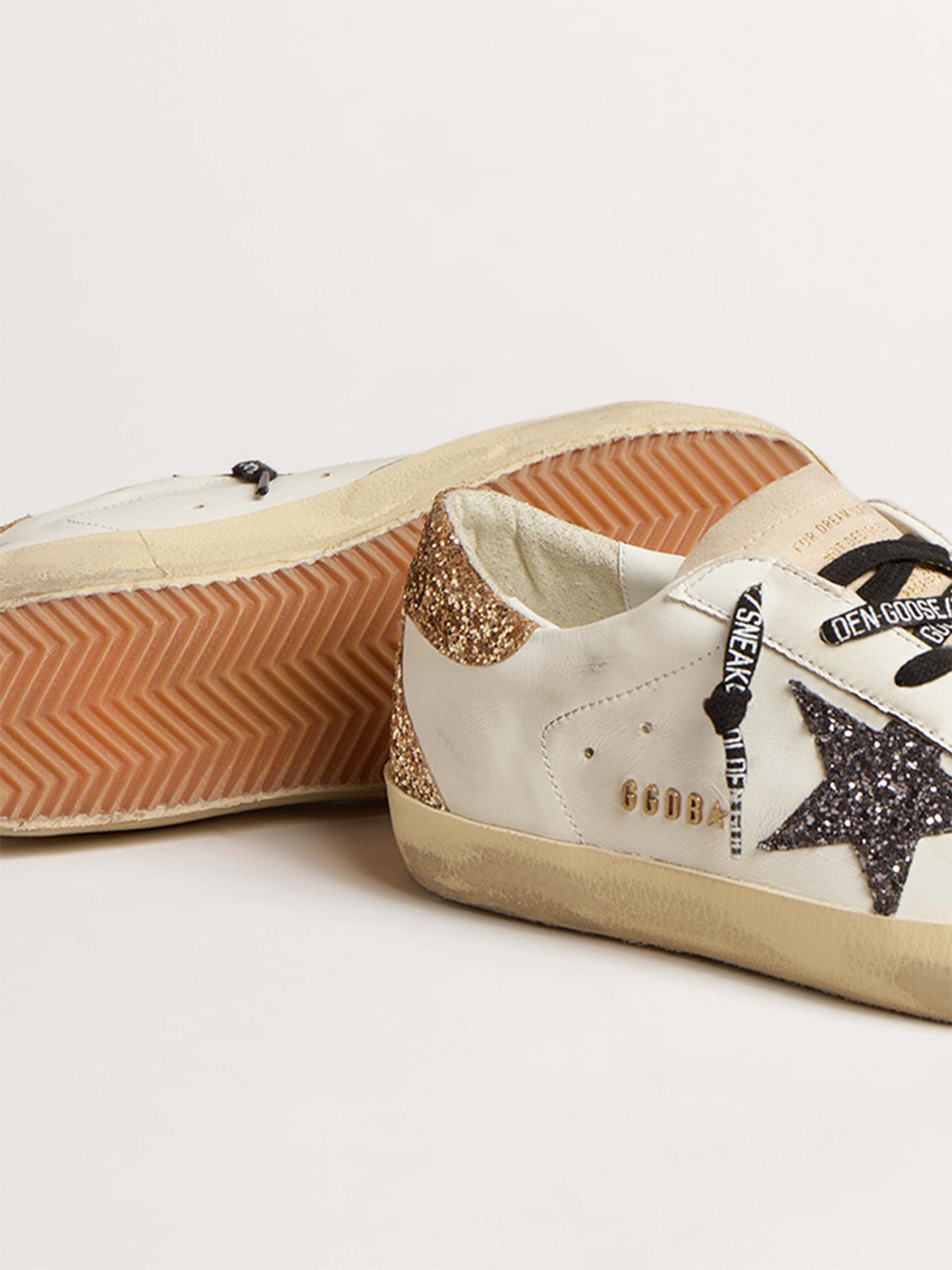 GOLDEN GOOSE - Super-Star Sneakers mit Glitzer-Details für Damen