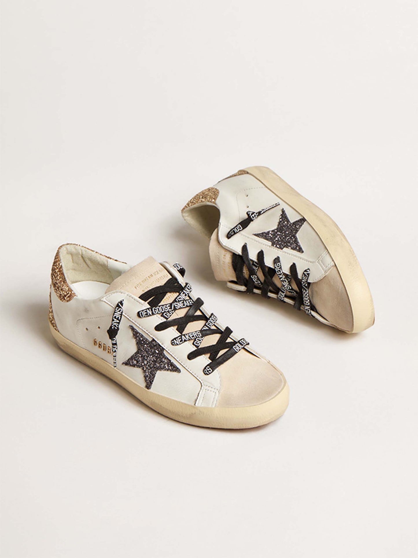 GOLDEN GOOSE - Super-Star Sneakers mit Glitzer-Details für Damen