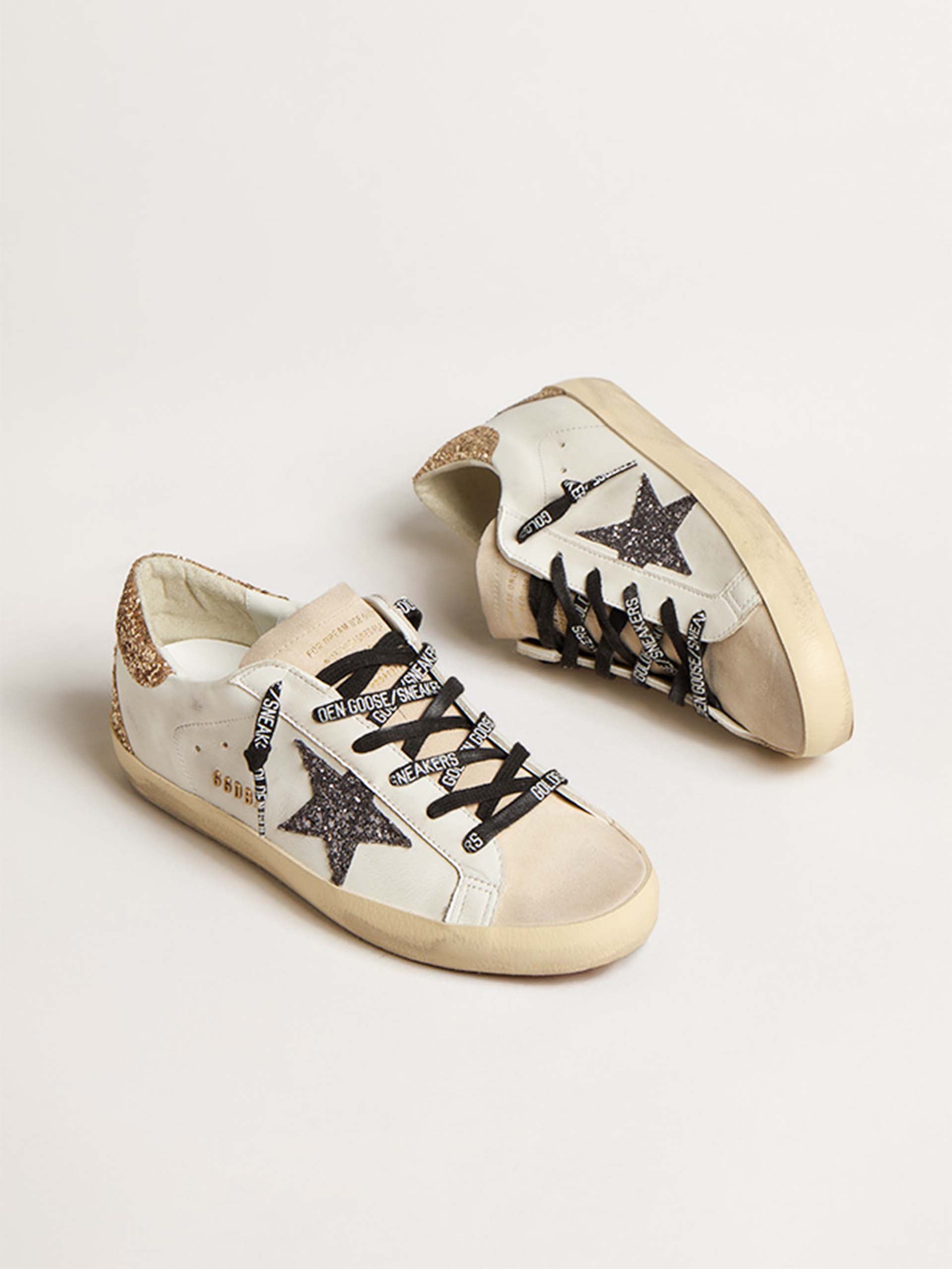 GOLDEN GOOSE - Super-Star Sneakers mit Glitzer-Details für Damen