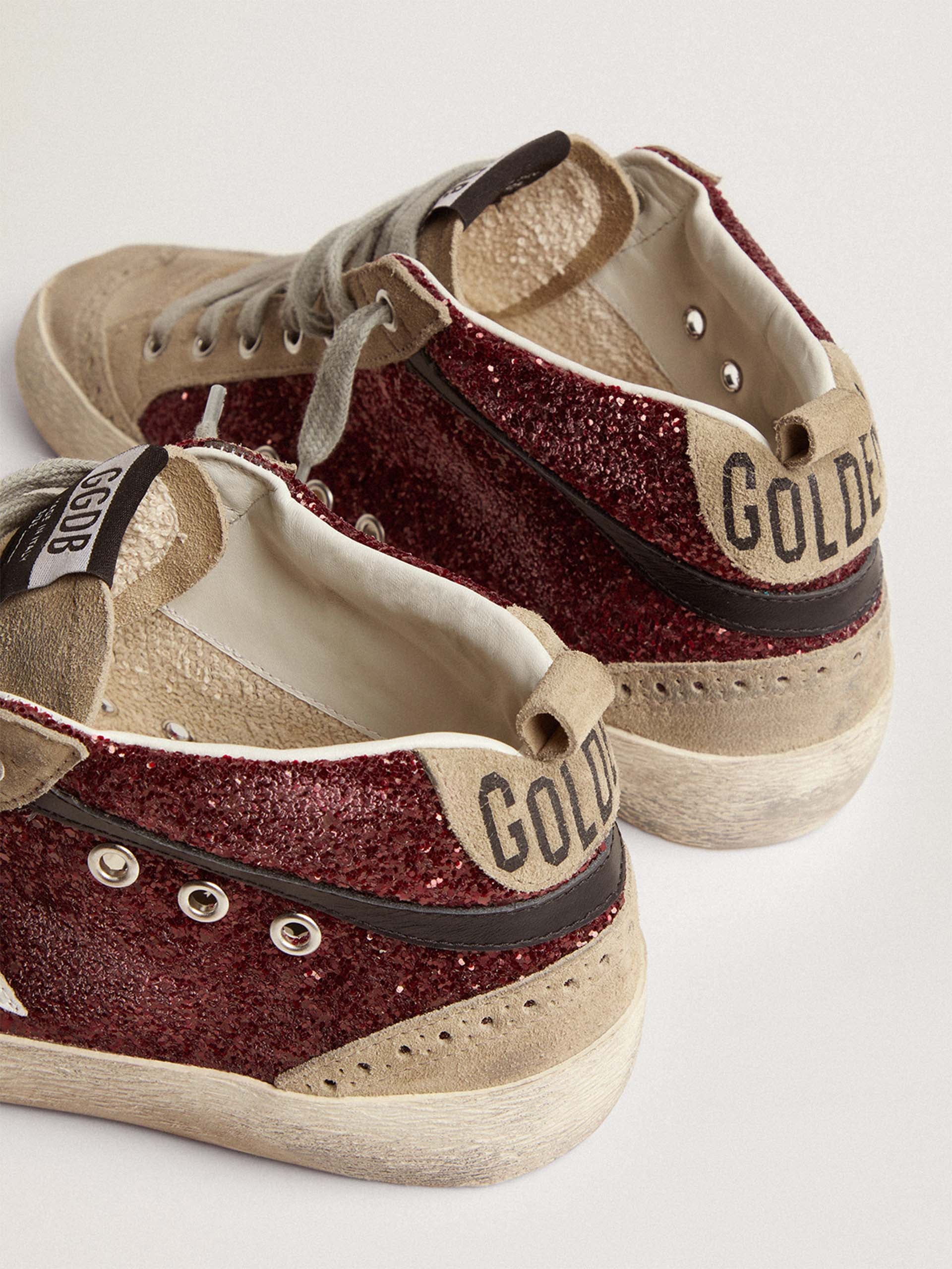 GOLDEN GOOSE - Mid Star Sneakers mit Glitzer für Damen
