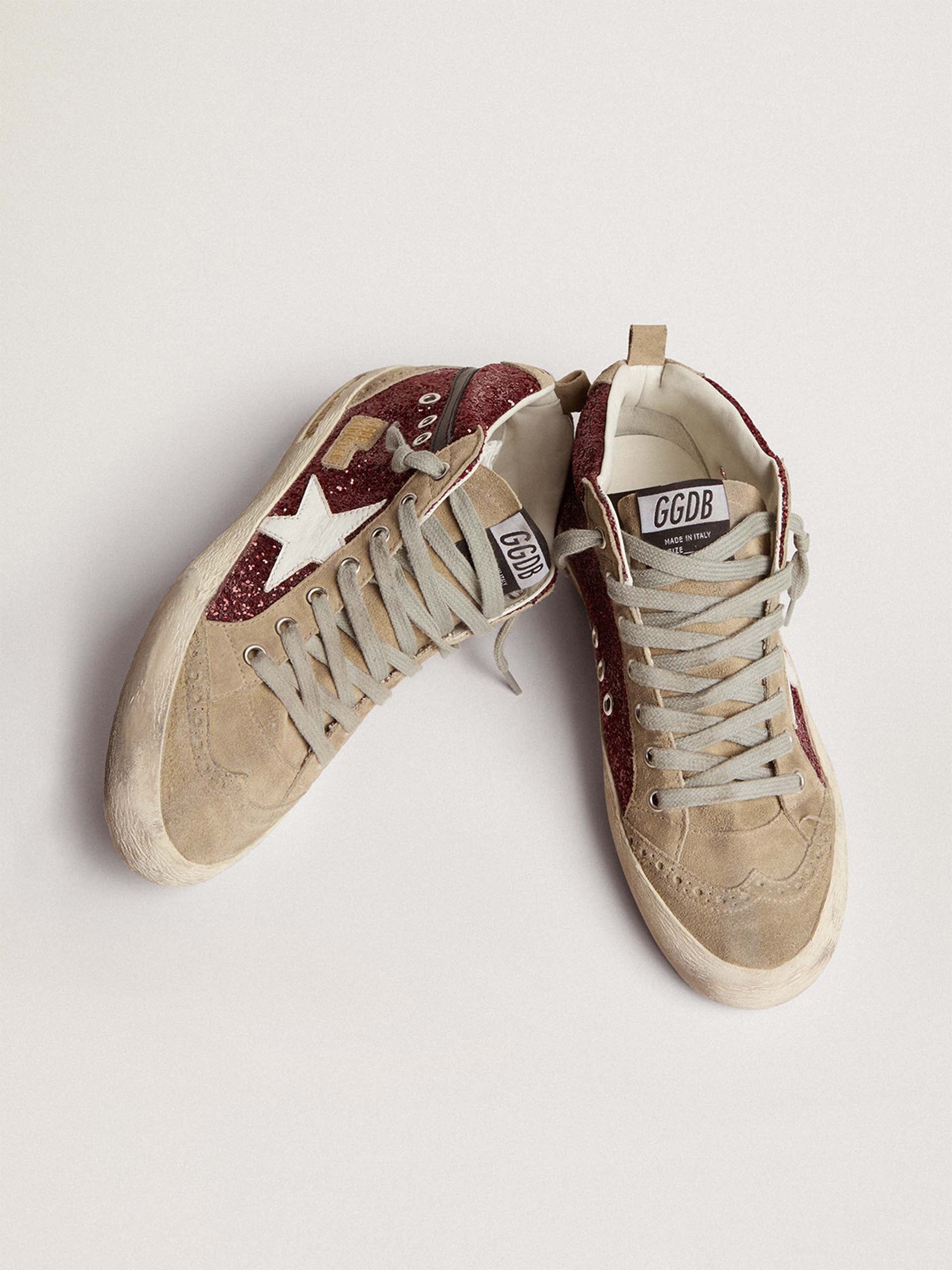 GOLDEN GOOSE - Mid Star Sneakers mit Glitzer für Damen