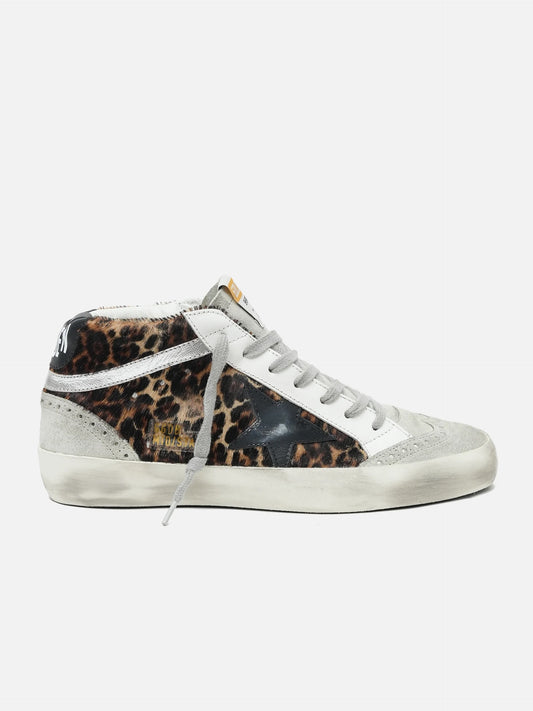 GOLDEN GOOSE - Sneaker Mid Star mit Leo-Print für Damen