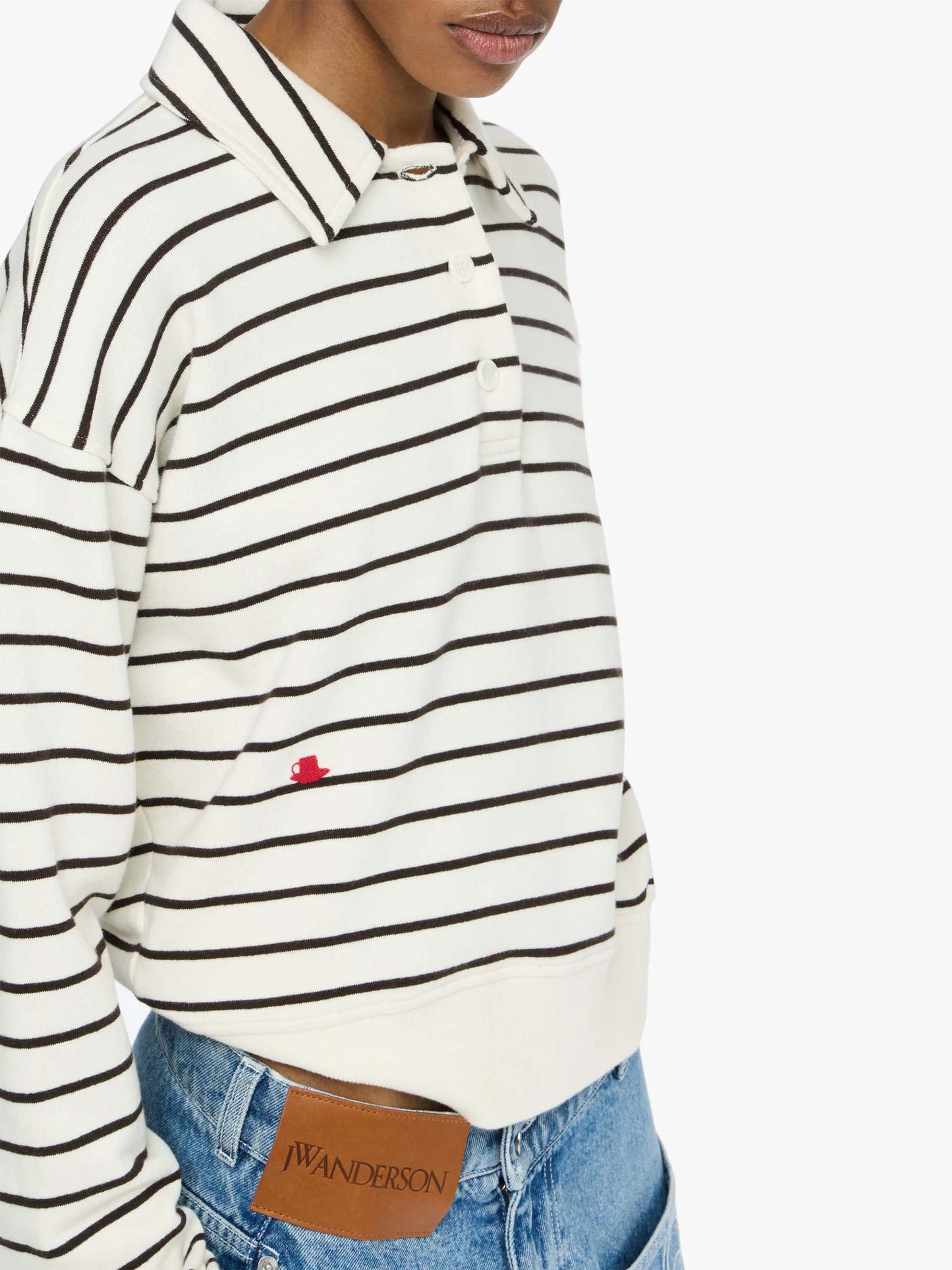 JW ANDERSON - Polo-Sweatshirt mit Streifen für Damen
