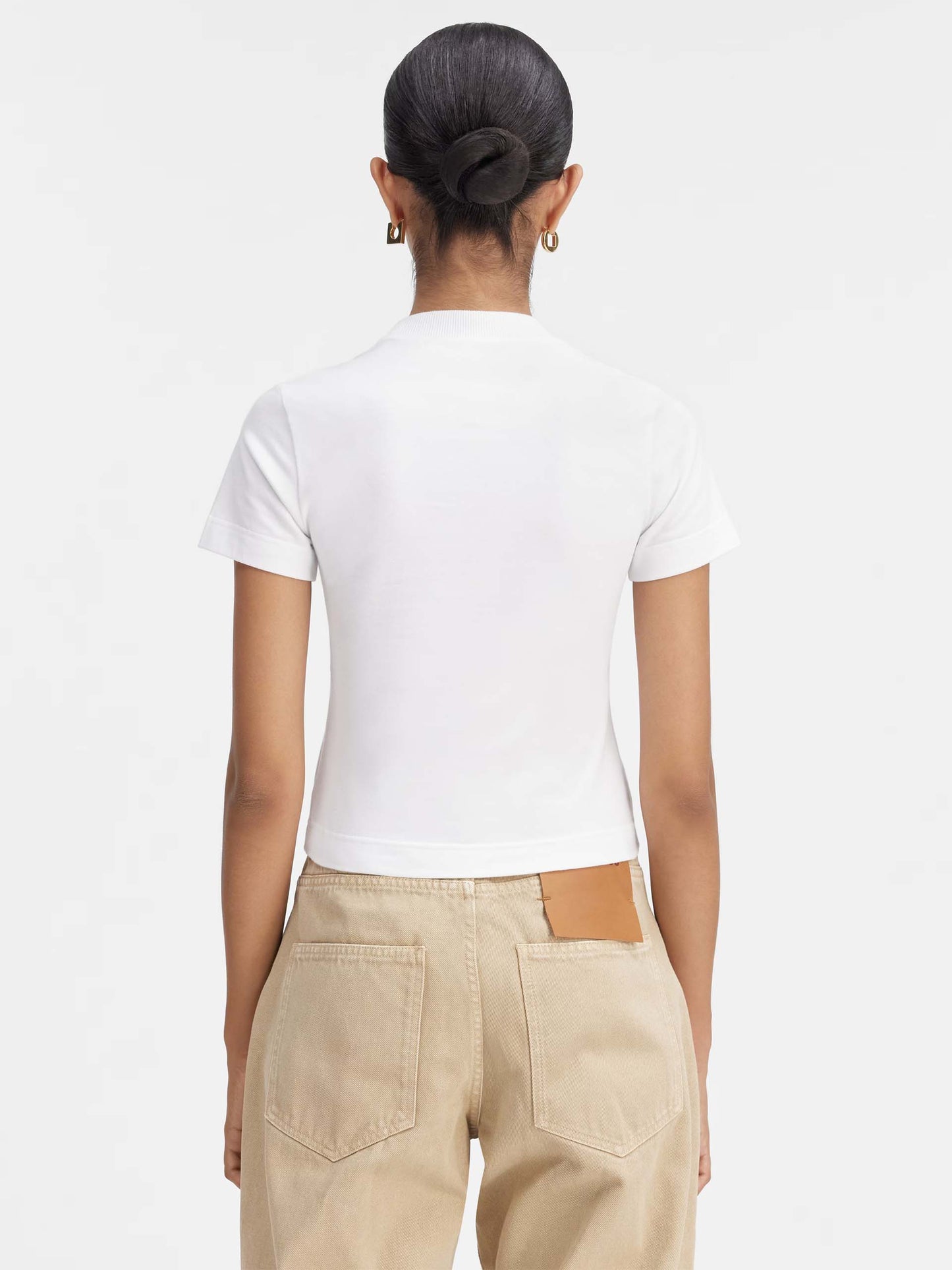 JACQUEMUS - Logo-T-Shirt Gros Grain für Damen in Weiß - White