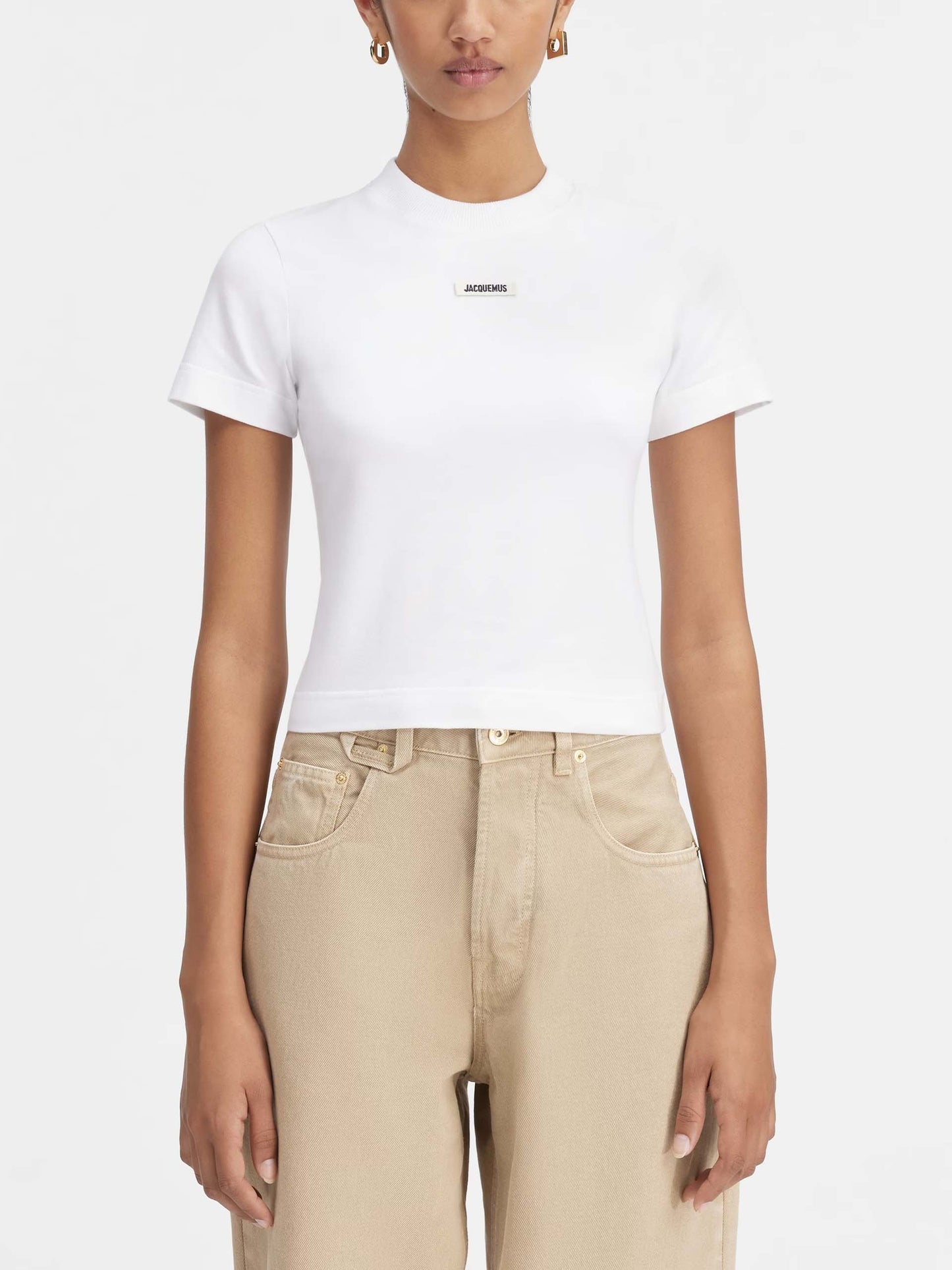 JACQUEMUS - Logo-T-Shirt Gros Grain für Damen in Weiß - White