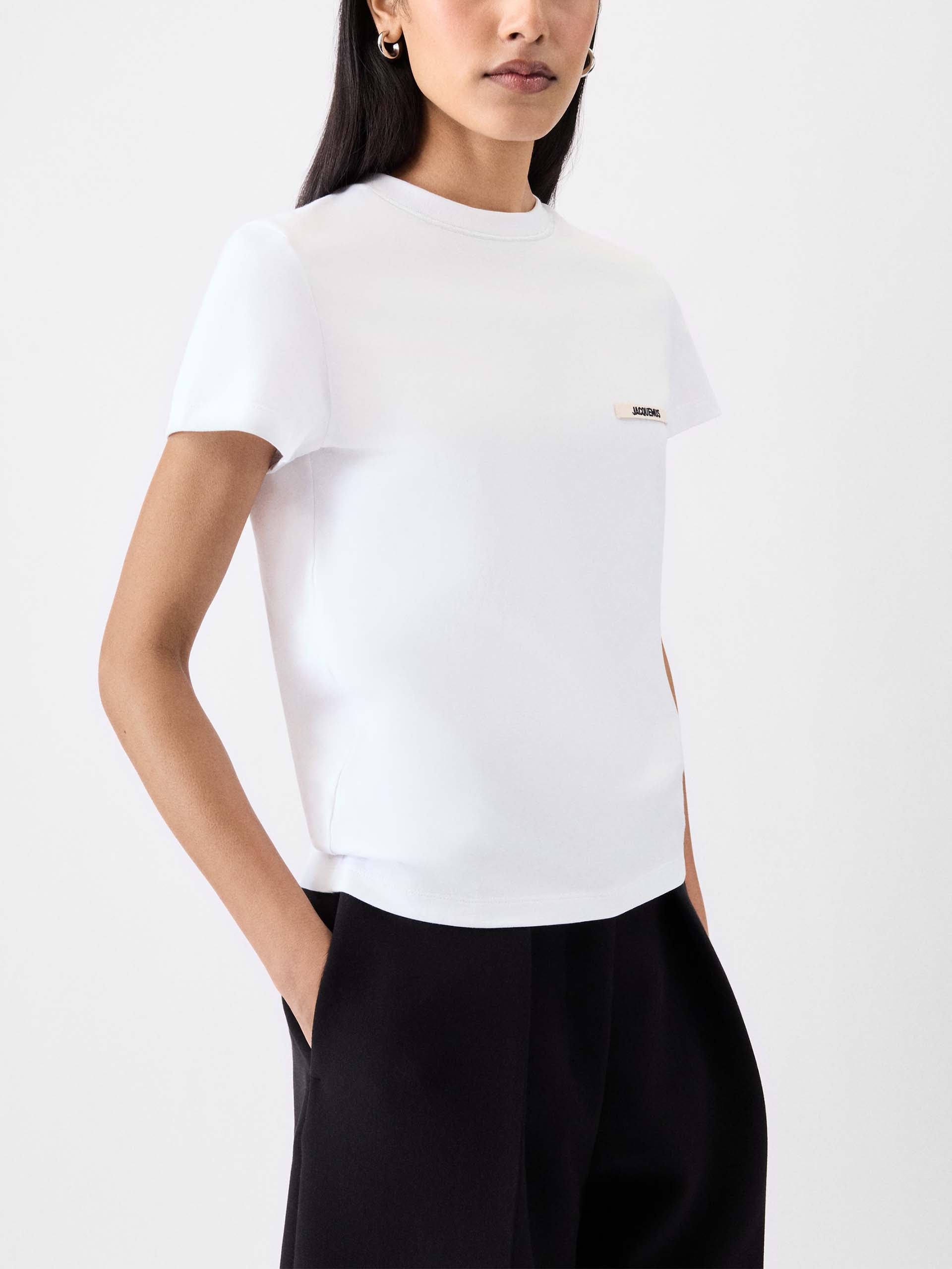 JACQUEMUS - T-Shirt Gros Grain im Regular-Fit für Damen in Weiß - White