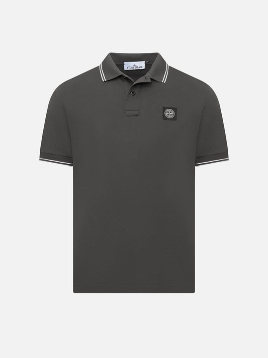STONE ISLAND - Poloshirt mit Logo-Patch für Herren in Anthrazitgrau - Anthracite grey