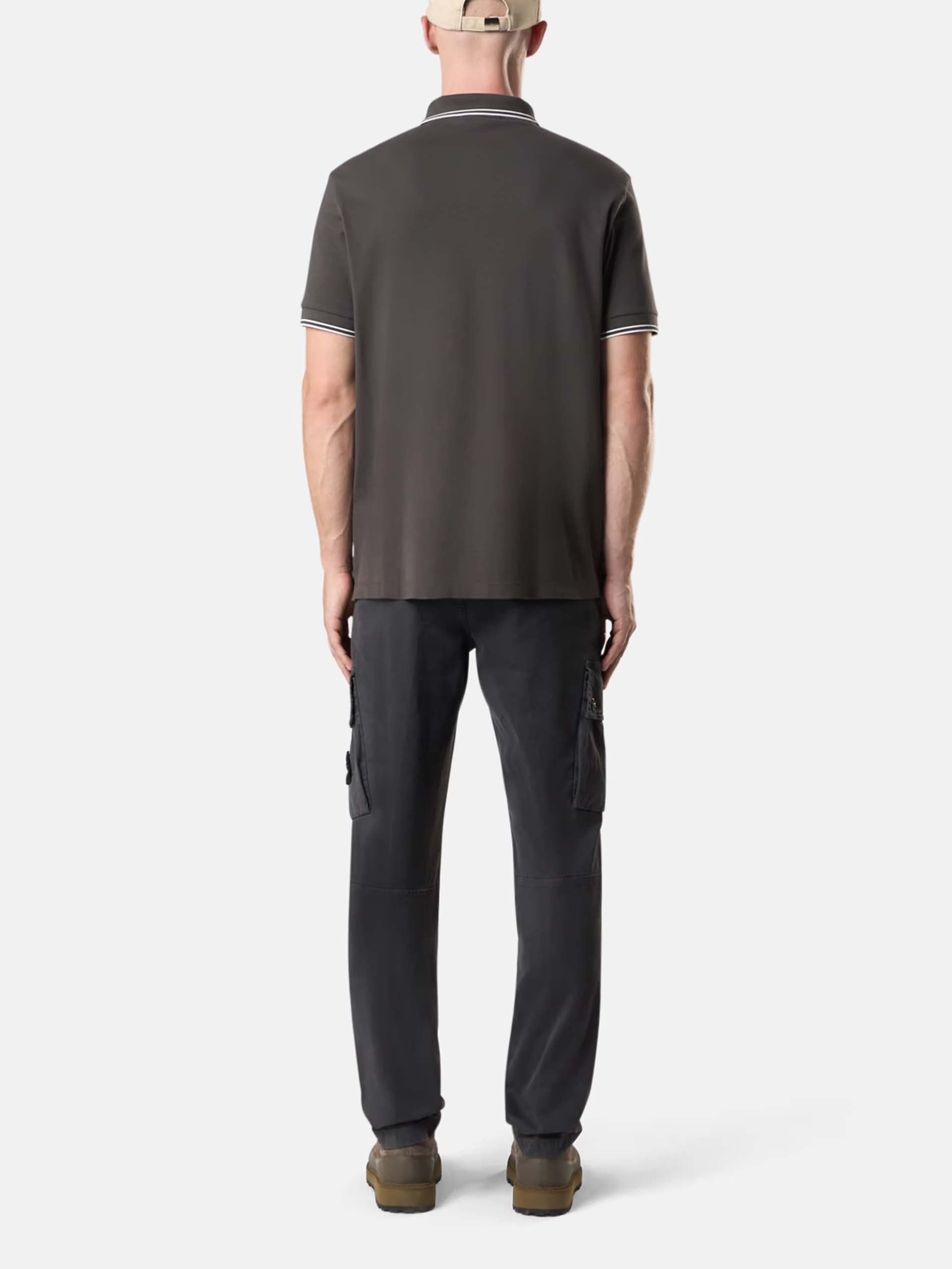 STONE ISLAND - Poloshirt mit Logo-Patch für Herren in Anthrazitgrau - Anthracite grey