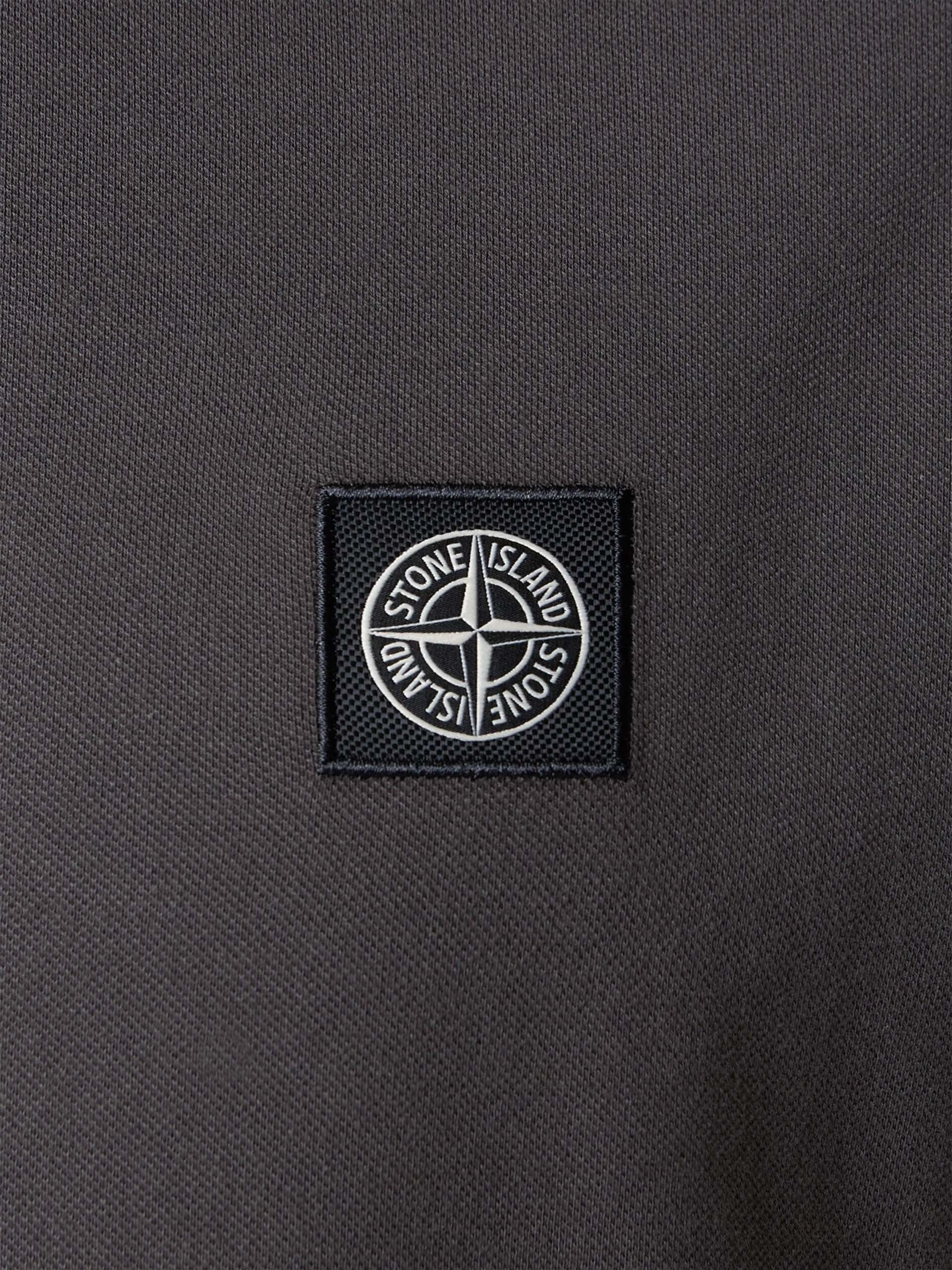 STONE ISLAND - Poloshirt mit Logo-Patch für Herren in Anthrazitgrau - Anthracite grey