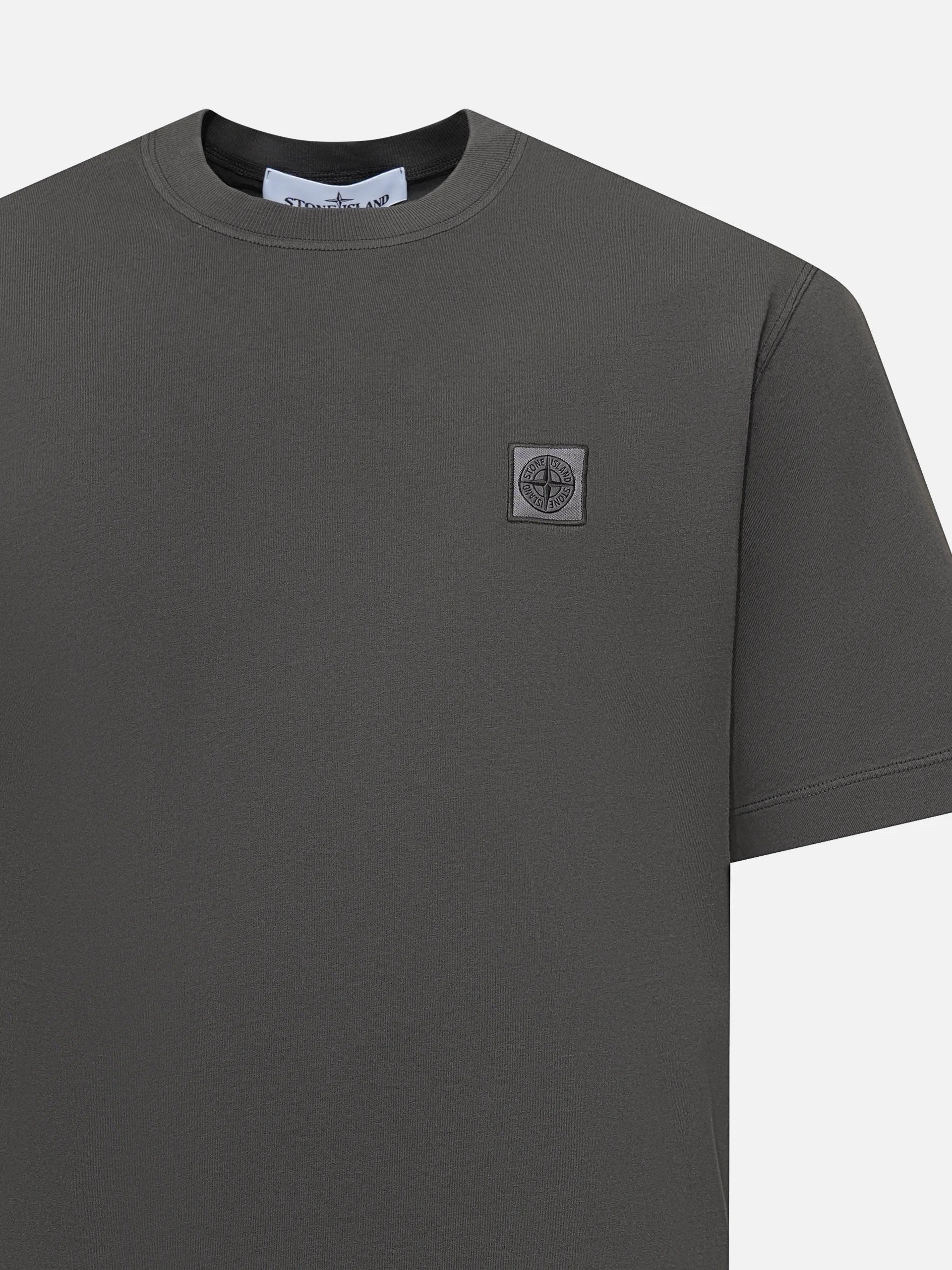 STONE ISLAND - Oversized-T-Shirt mit Logo für Herren in Anthrazitgrau - Anthracite grey