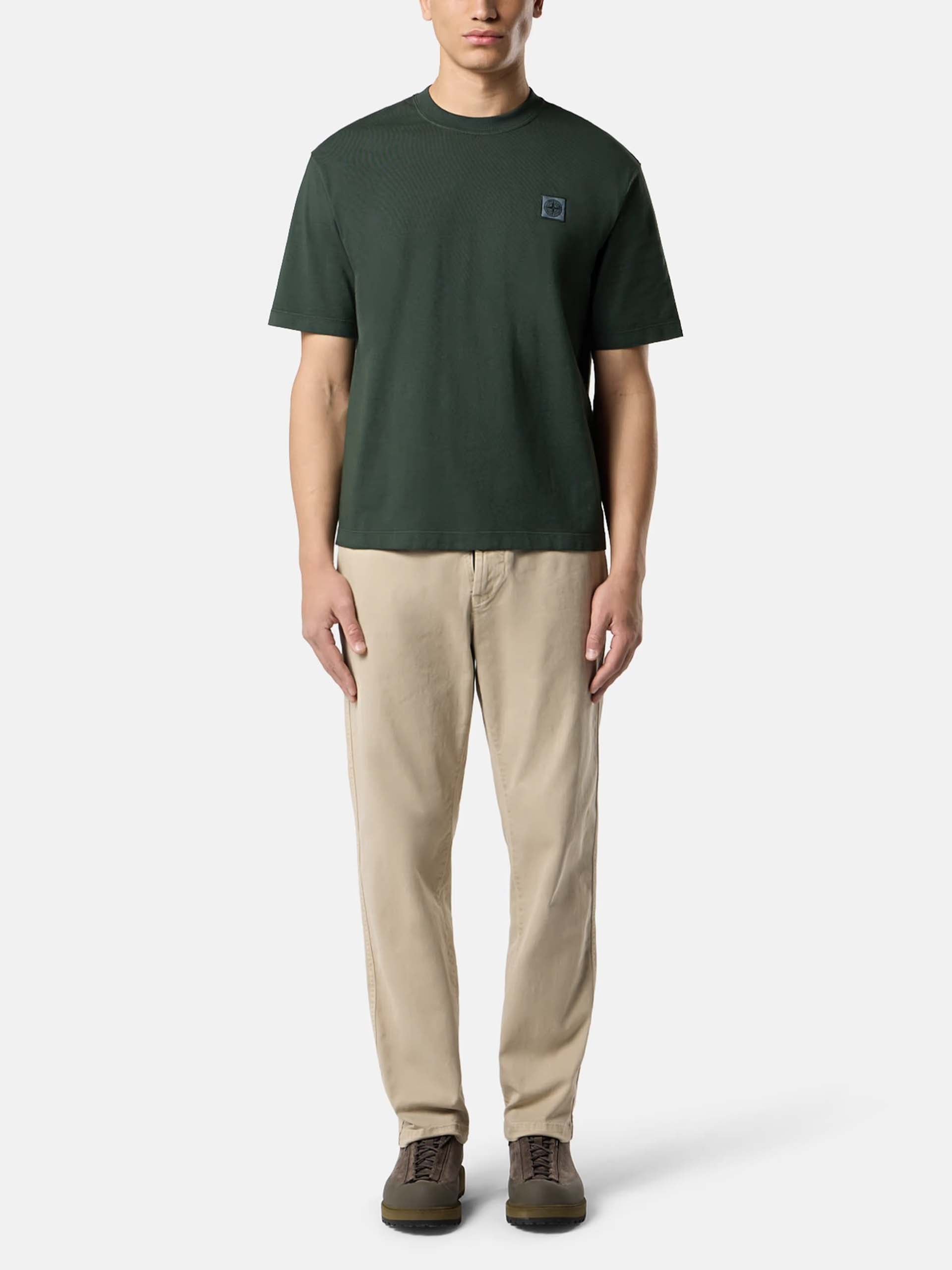 STONE ISLAND - Oversized-T-Shirt mit Logo für Herren in Dunkelgrün - Dark green
