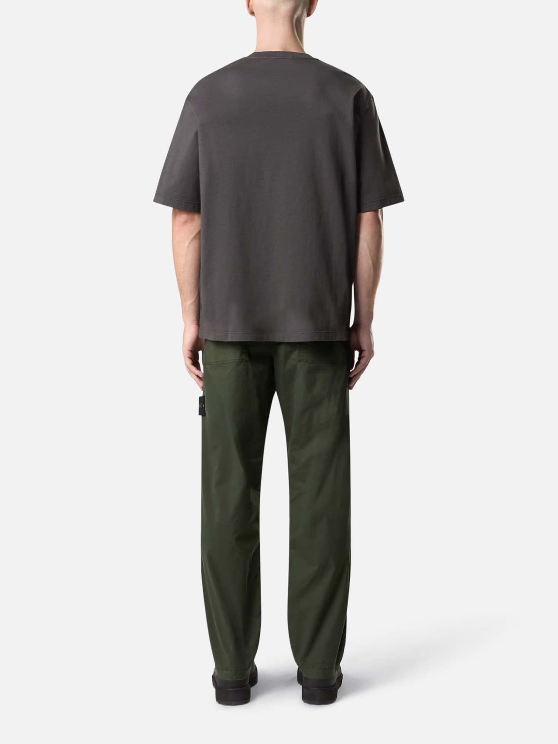 STONE ISLAND - Oversized-T-Shirt mit Logo für Herren in Anthrazitgrau - Anthracite grey