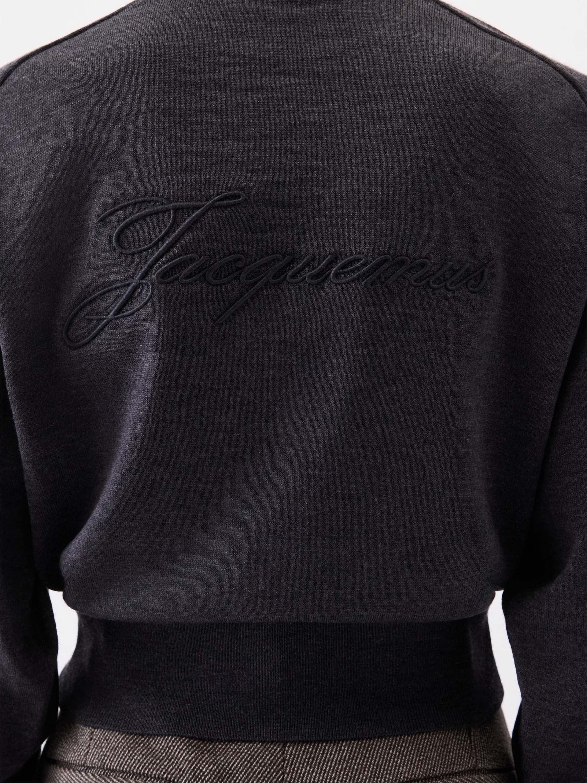 JACQUEMUS - Brode Pullover mit Logo-Stickerei für Damen in Dunkelgrau - Dark grey
