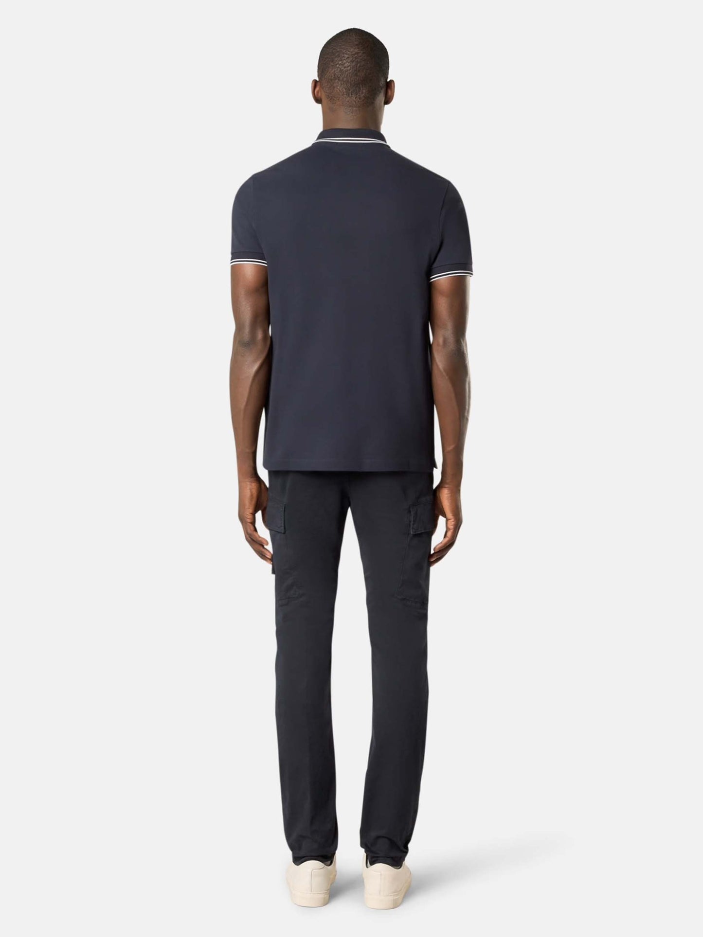 STONE ISLAND - Poloshirt mit Logo-Patch für Herren in Navy Blau - Navy blue