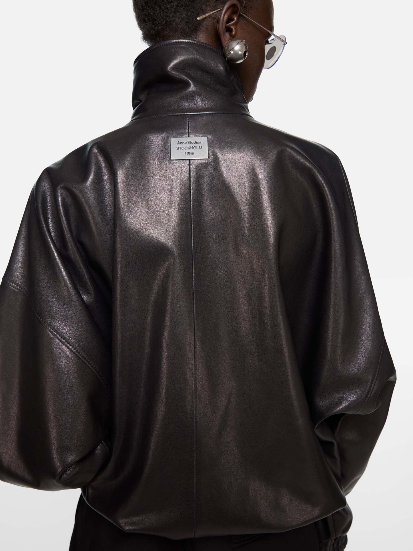 ACNE STUDIOS - Lederjacke mit Logo-Patch für Damen