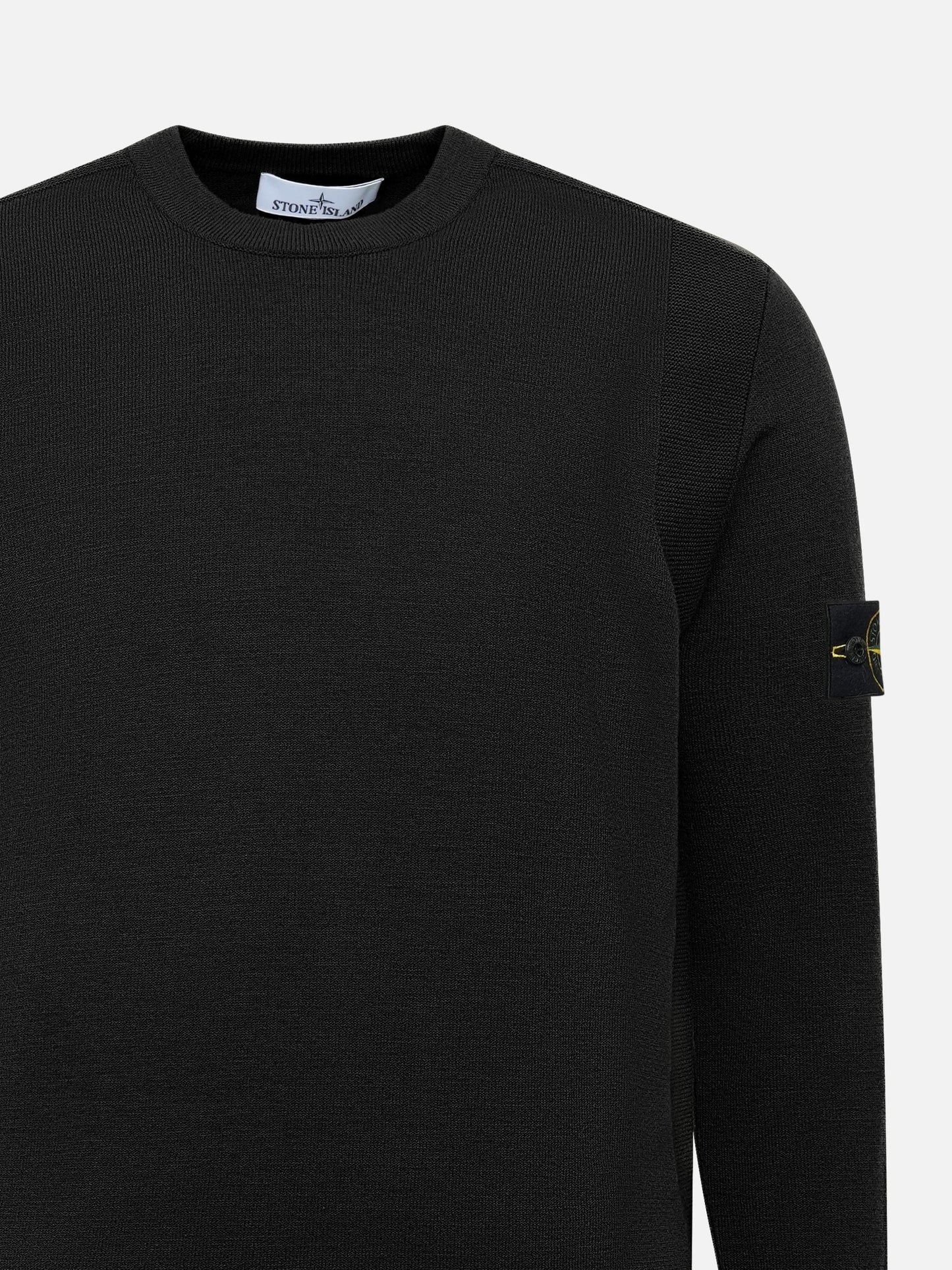 STONE ISLAND - Pullover aus Stretch-Wolle für Herren in Schwarz - Black
