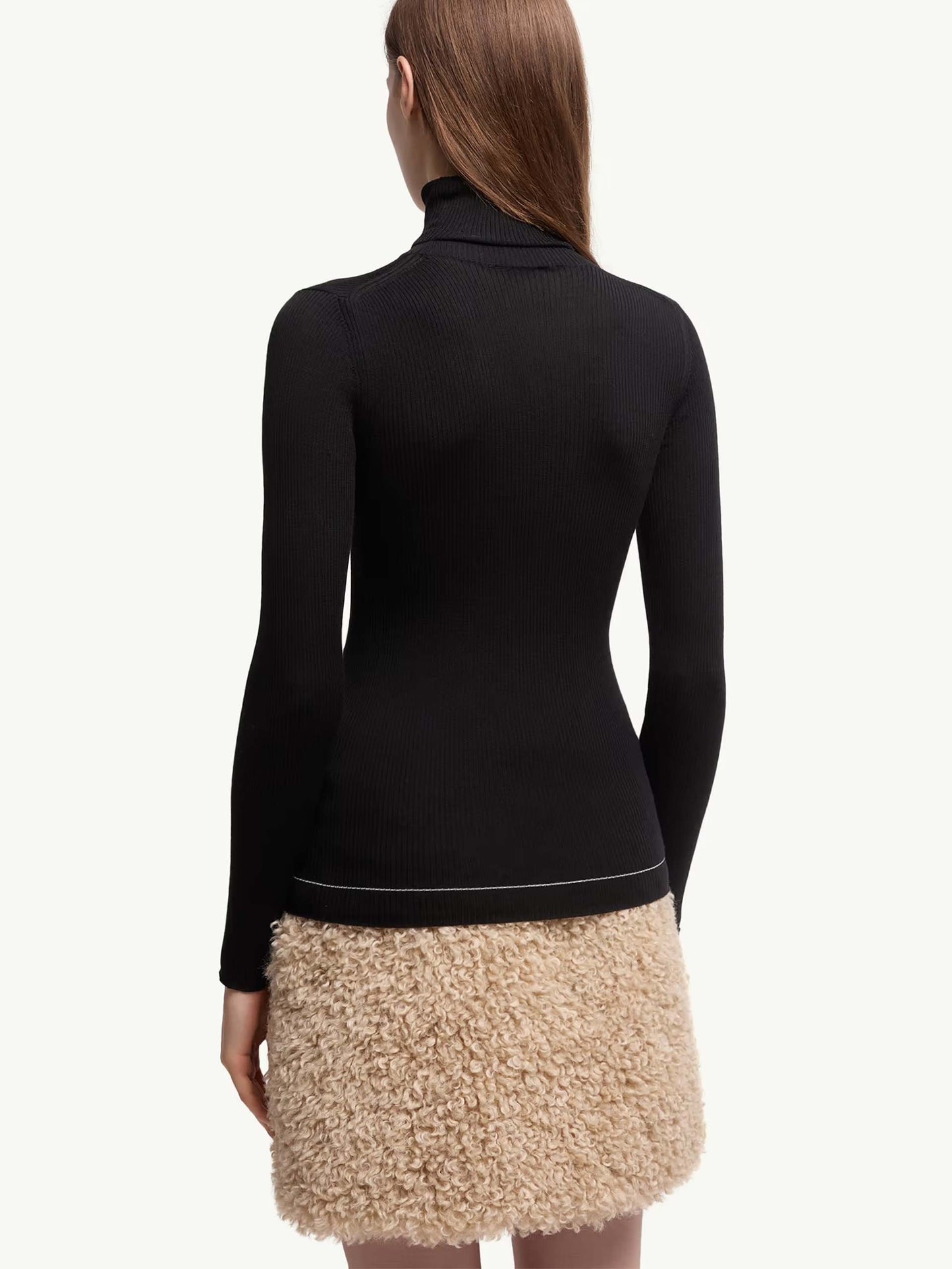 MONCLER - Logo-Rollkragenpullover aus Wolle für Damen