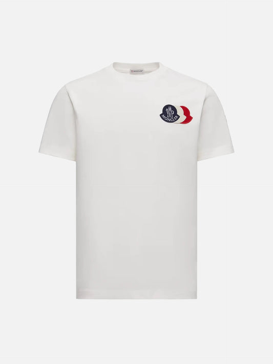 MONCLER - T-Shirt mit dreifarbigem Logo für Herren