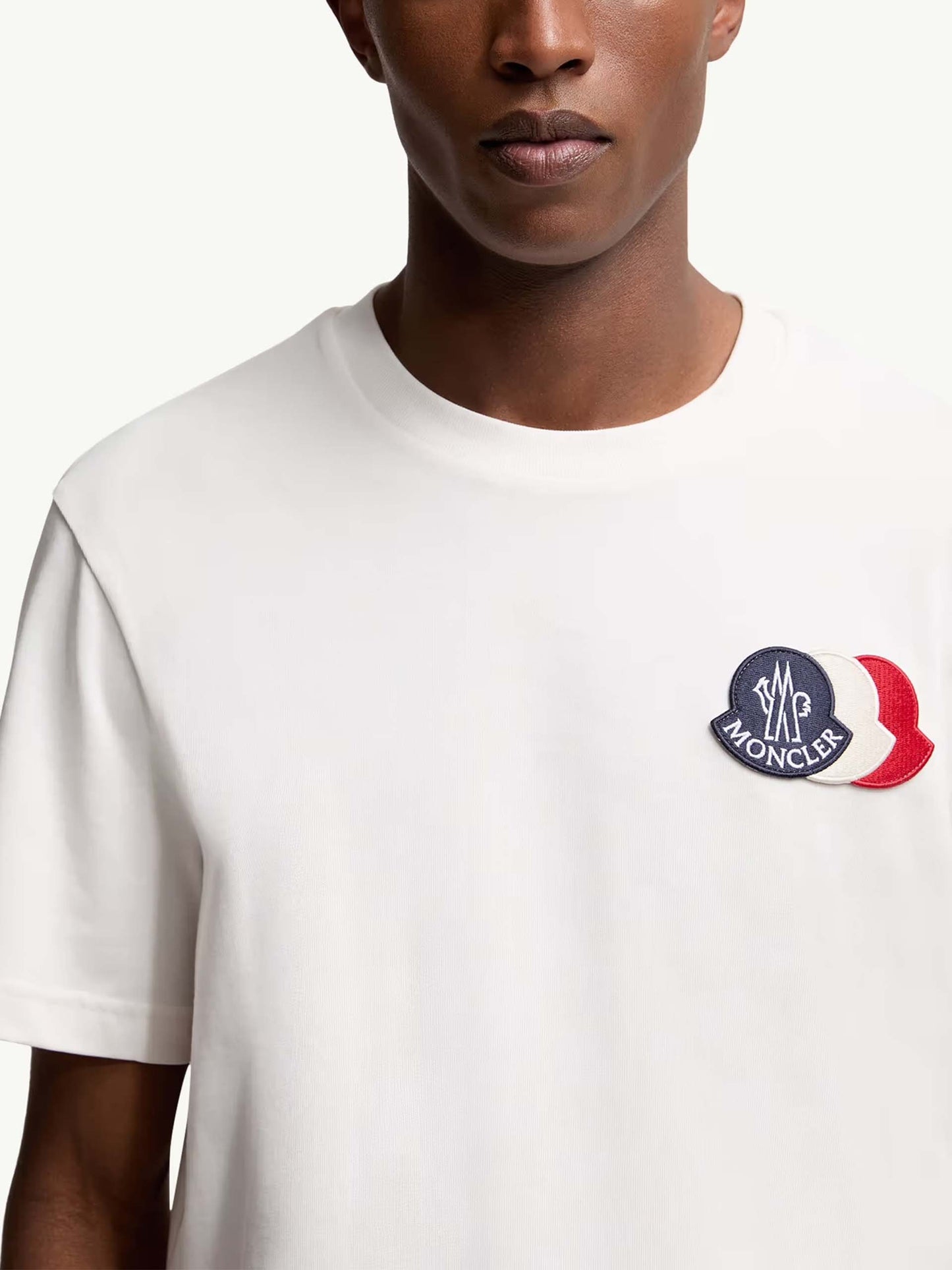 MONCLER - T-Shirt mit dreifarbigem Logo für Herren