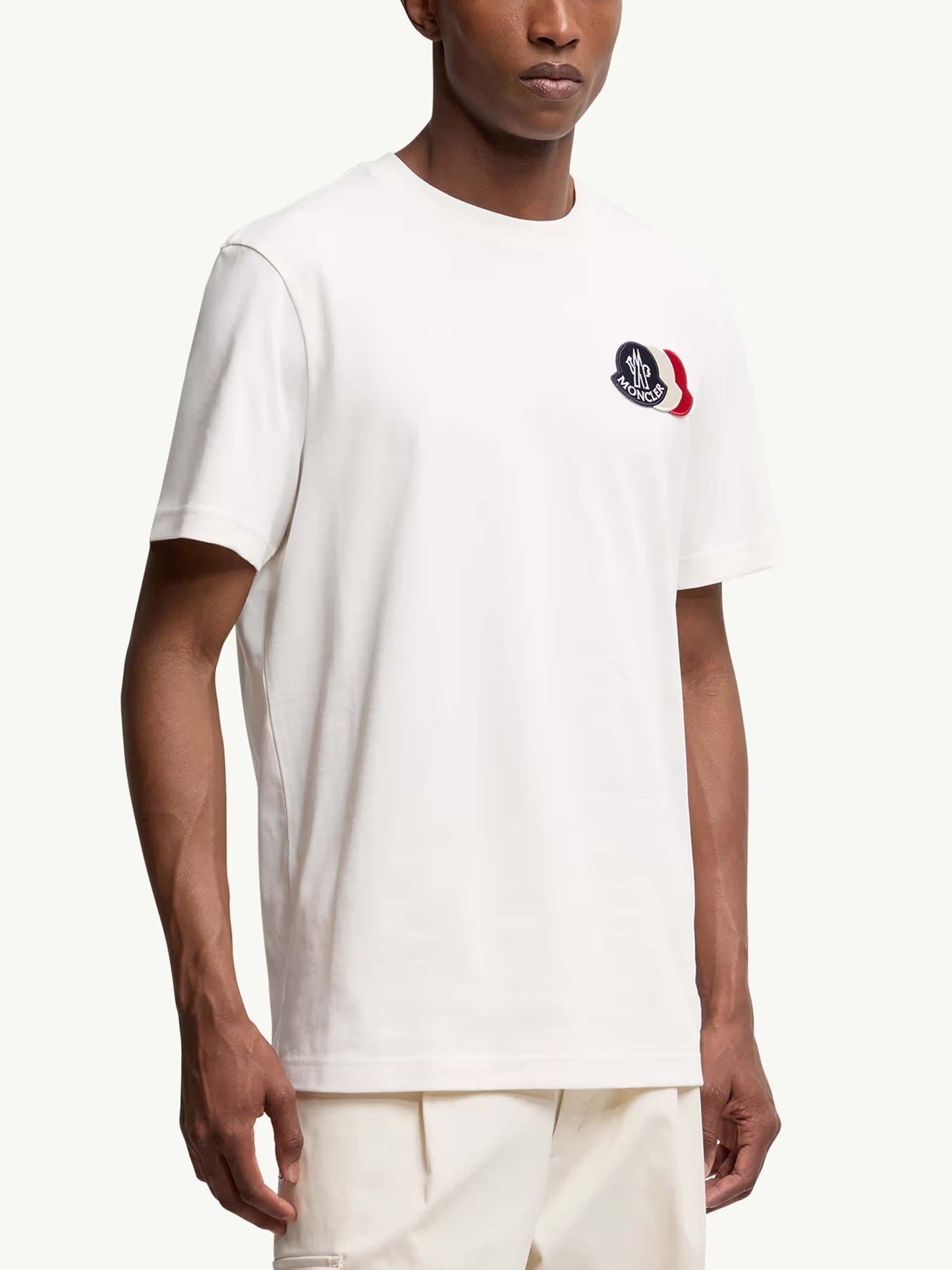 MONCLER - T-Shirt mit dreifarbigem Logo für Herren
