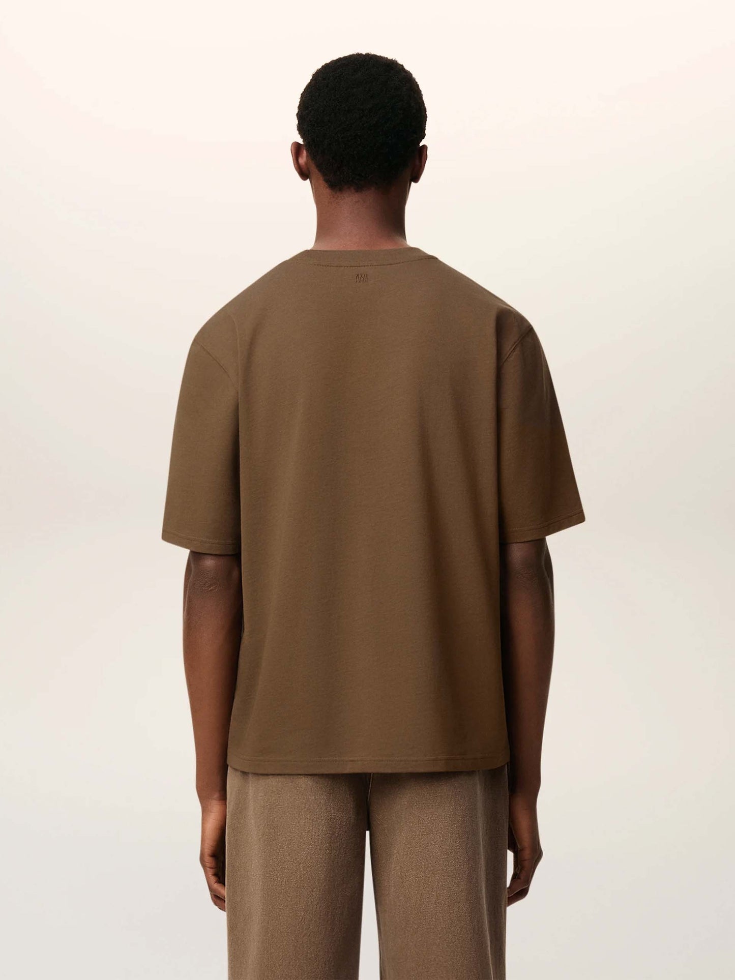 AMI PARIS - Oversized-T-Shirt aus Baumwolle mit Logo in Braun - Brown