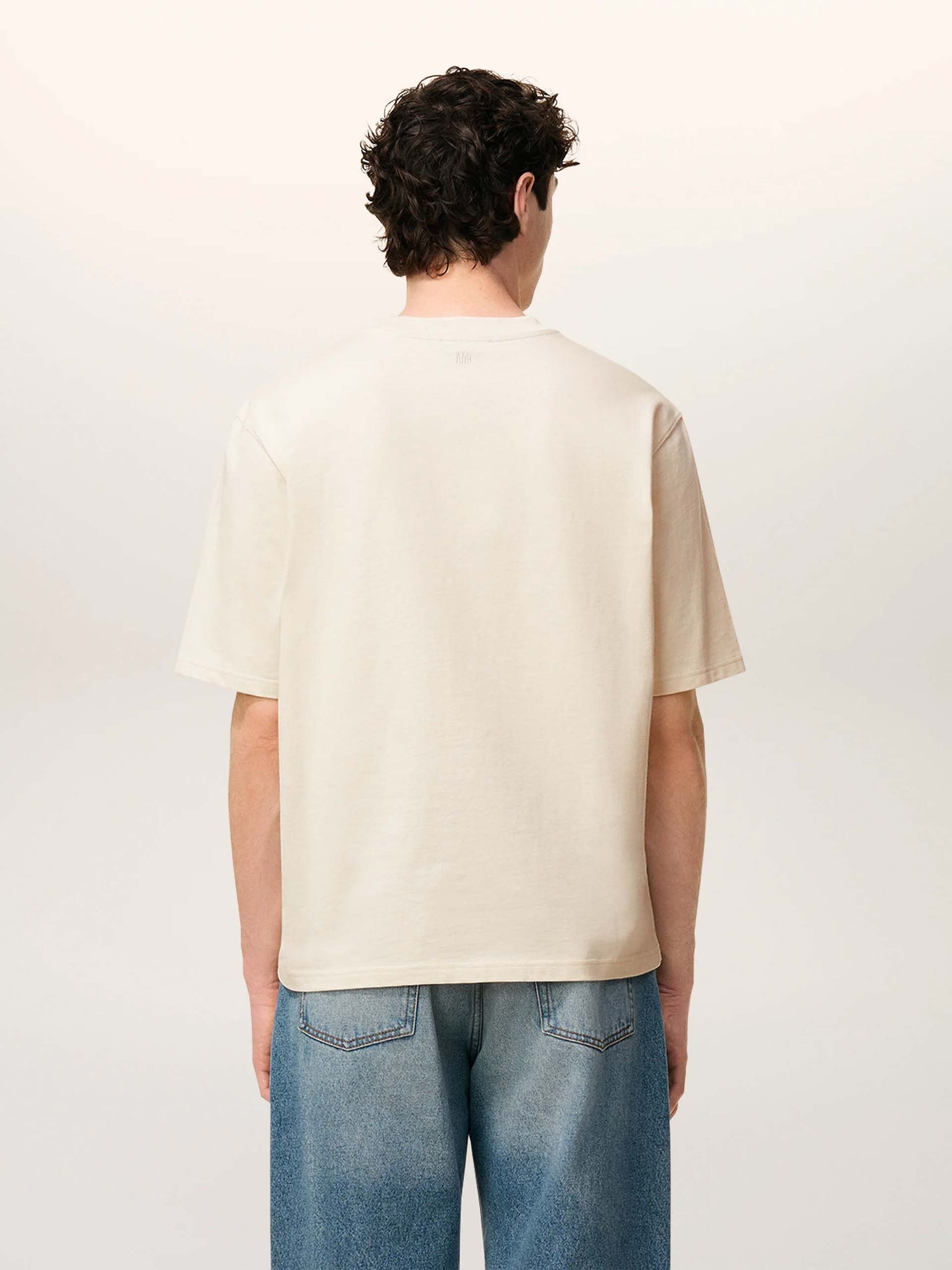 AMI PARIS - Oversized-T-Shirt aus Baumwolle mit Logo in Cremeweiß - Cream white