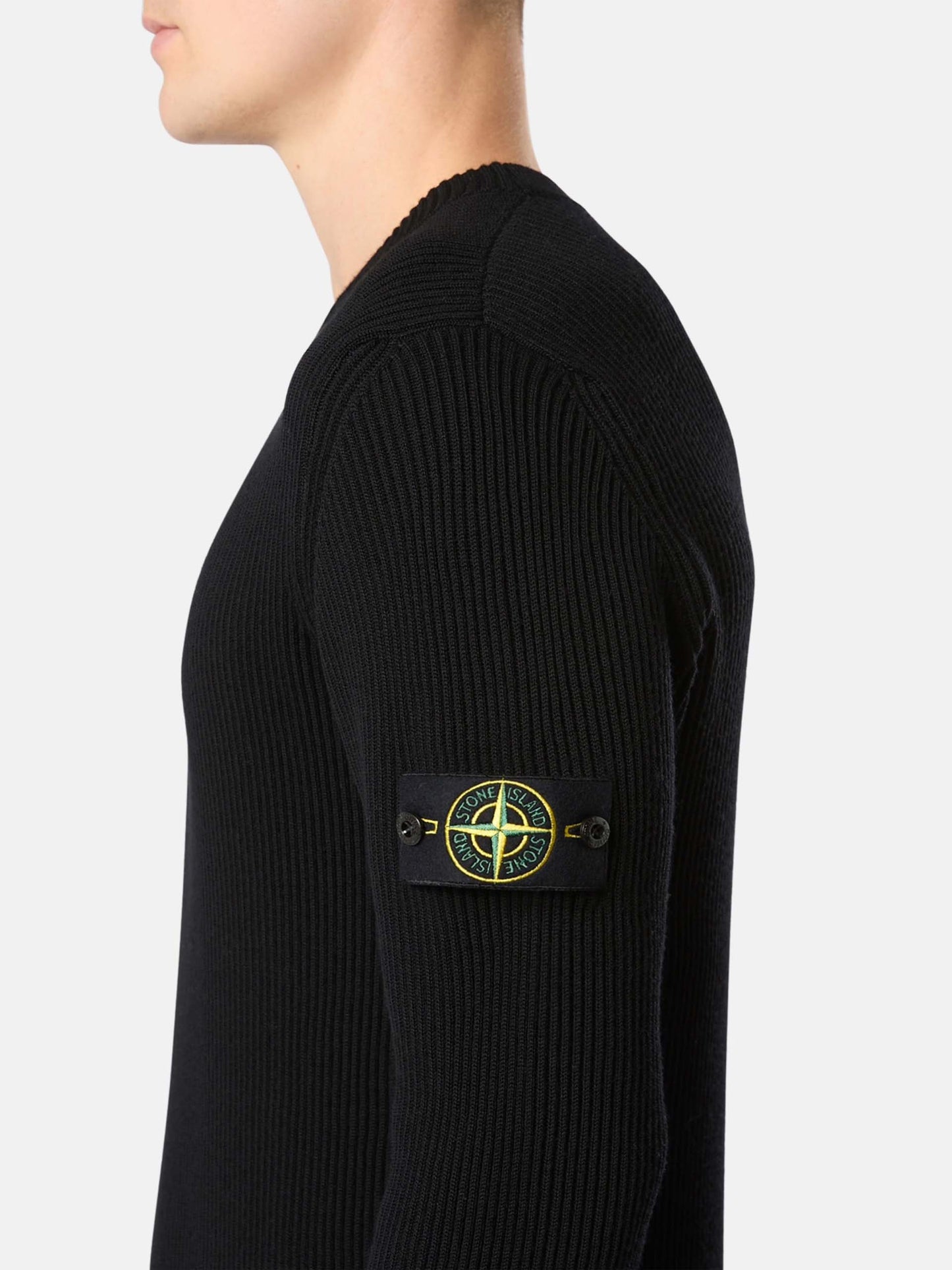 STONE ISLAND - Pullover aus Rippstrick für Herren in Schwarz - Black