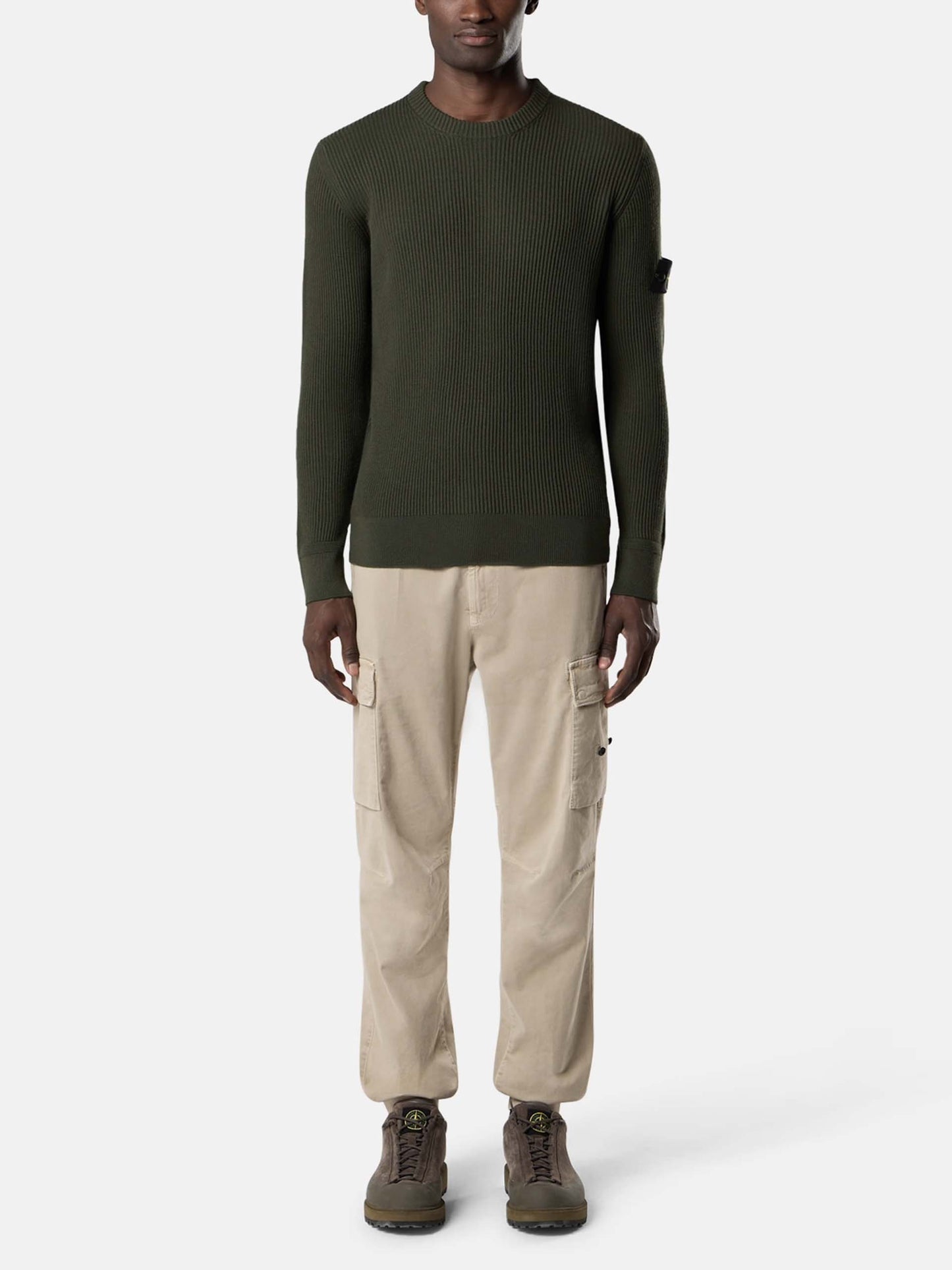 STONE ISLAND - Pullover aus Rippstrick für Herren in Militärgrün - Military green