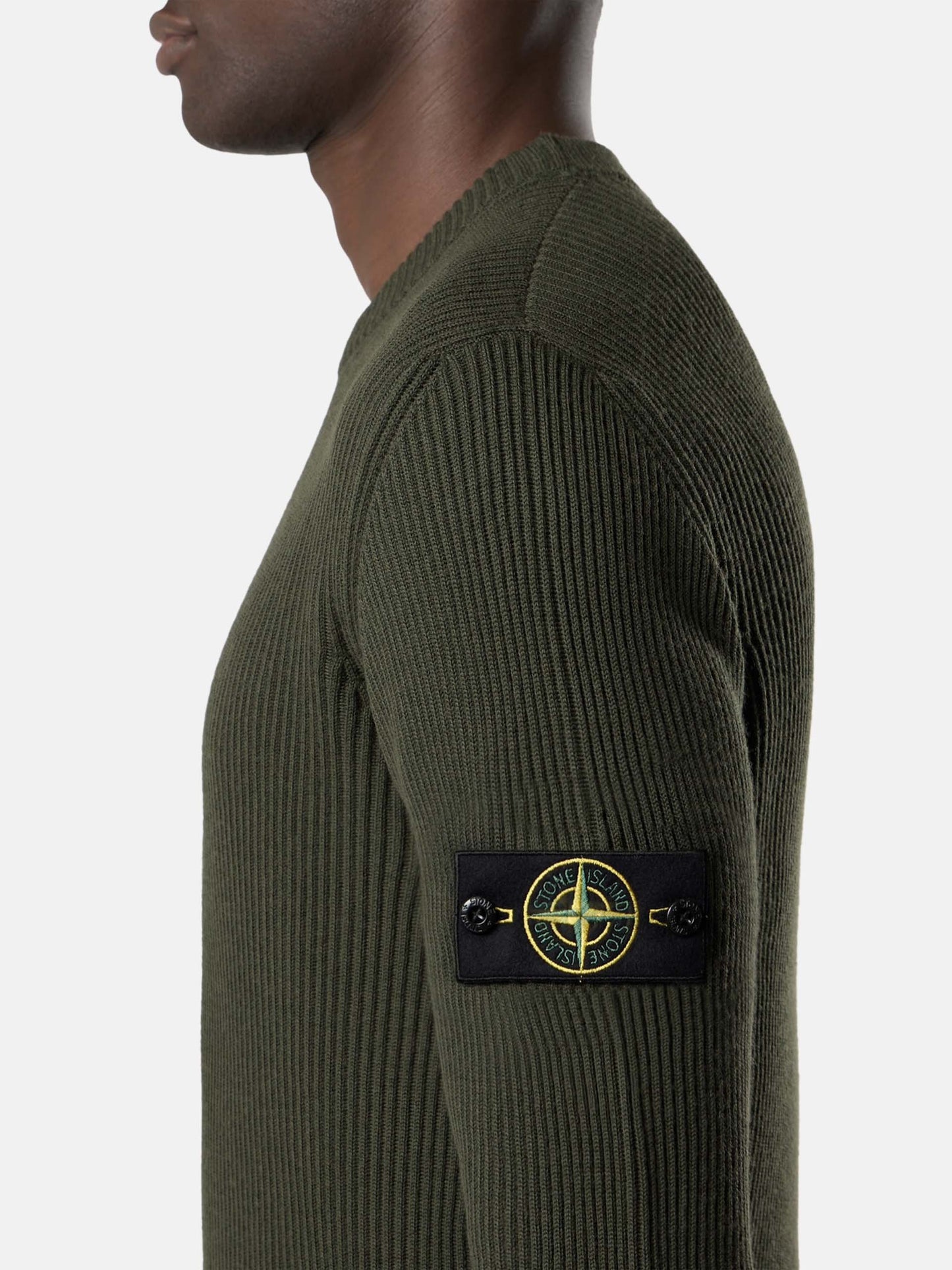 STONE ISLAND - Pullover aus Rippstrick für Herren in Militärgrün - Military green