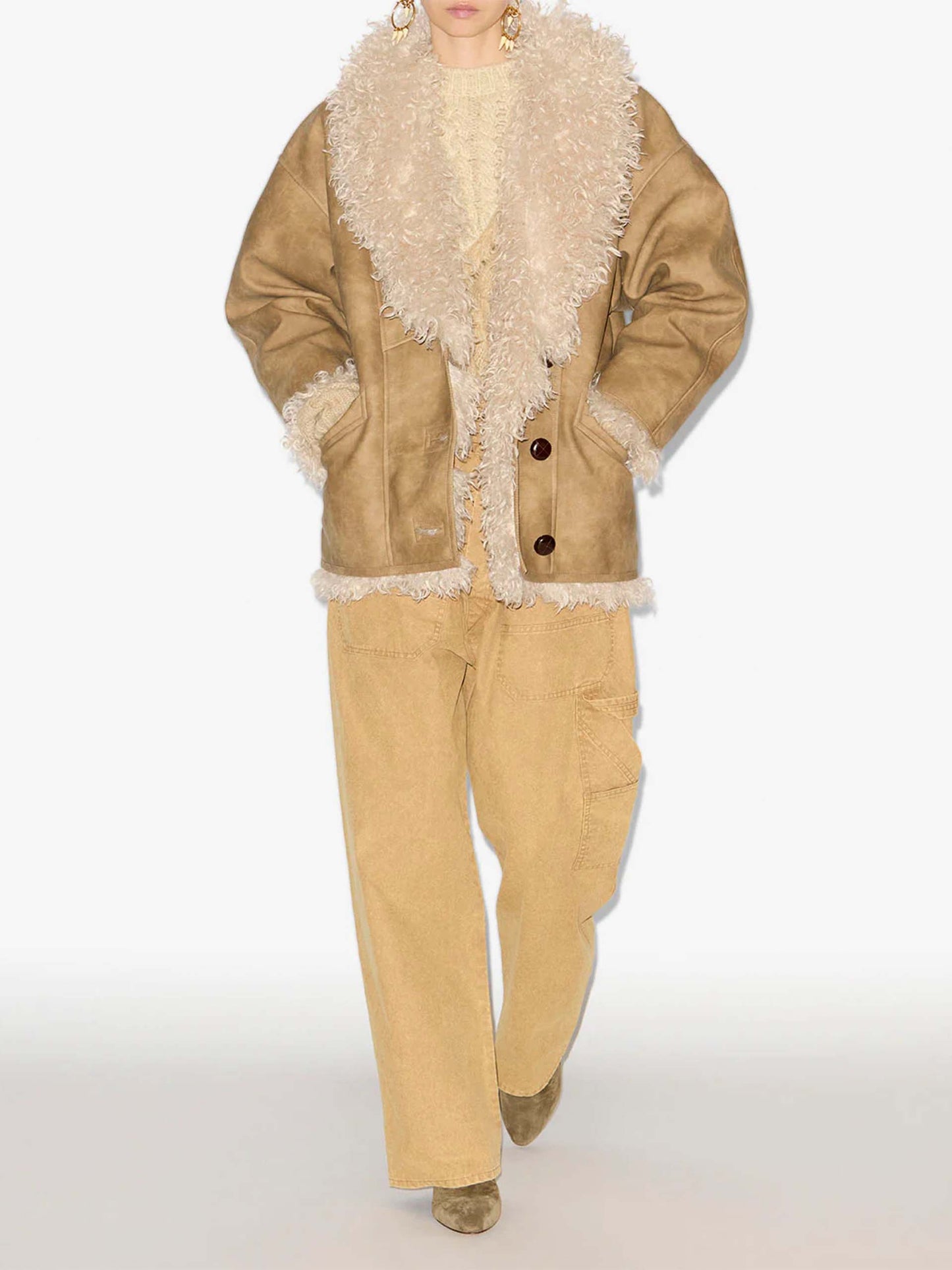 MARANT ETOILE - Mantel Clea in Lammfell-Optik für Damen