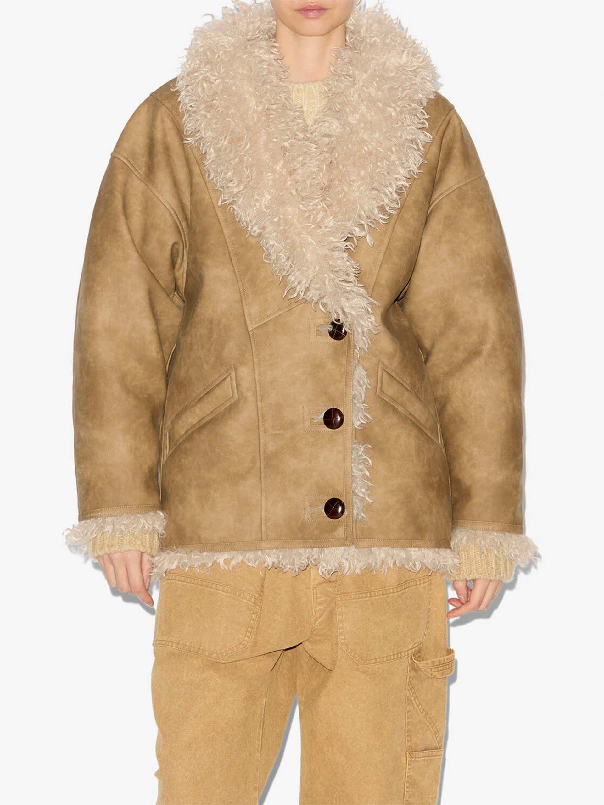 MARANT ETOILE - Mantel Clea in Lammfell-Optik für Damen