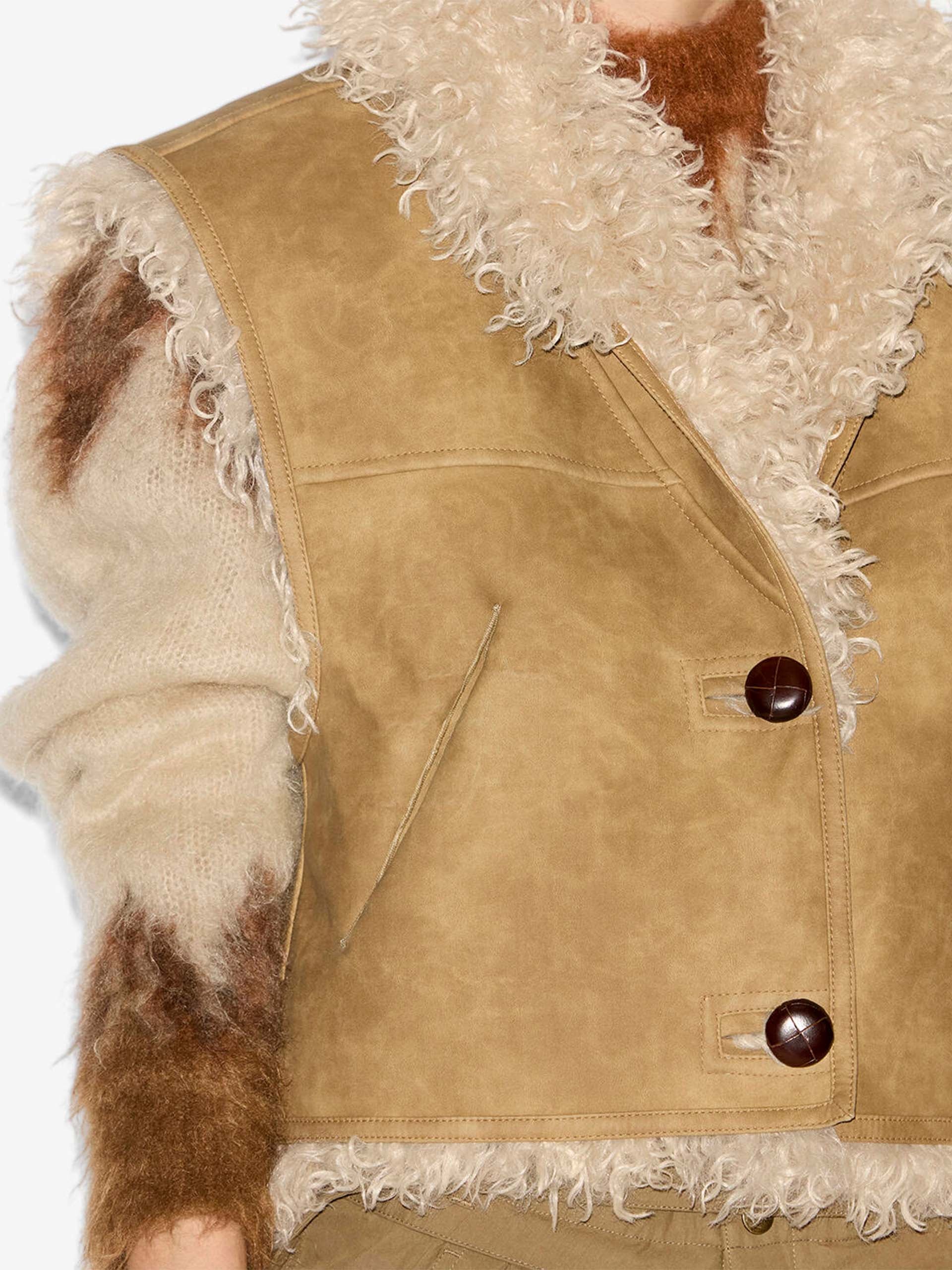 MARANT ETOILE - Weste Clara in Lammfell-Optik für Damen