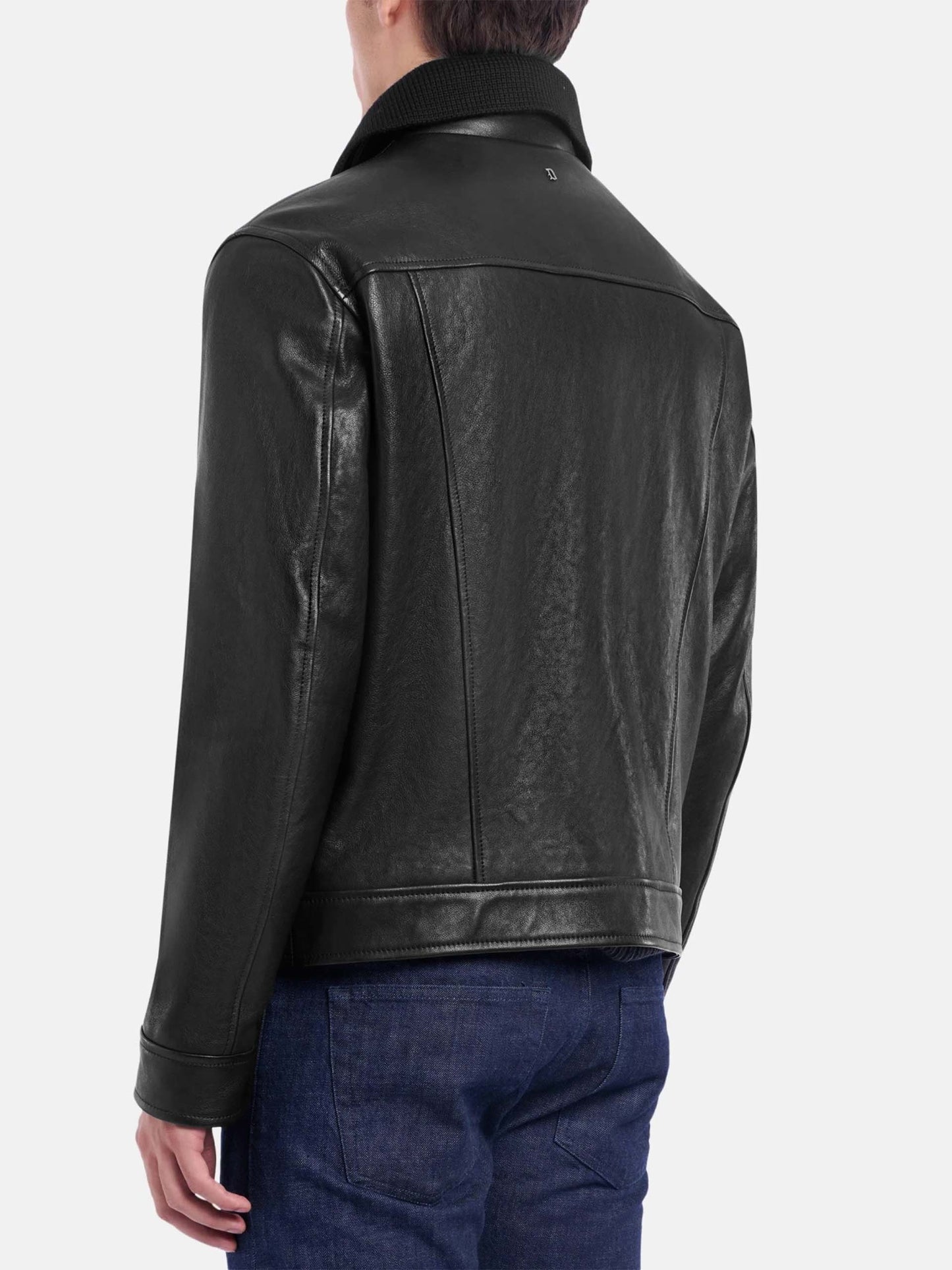 Nappa leather flight jacket for men