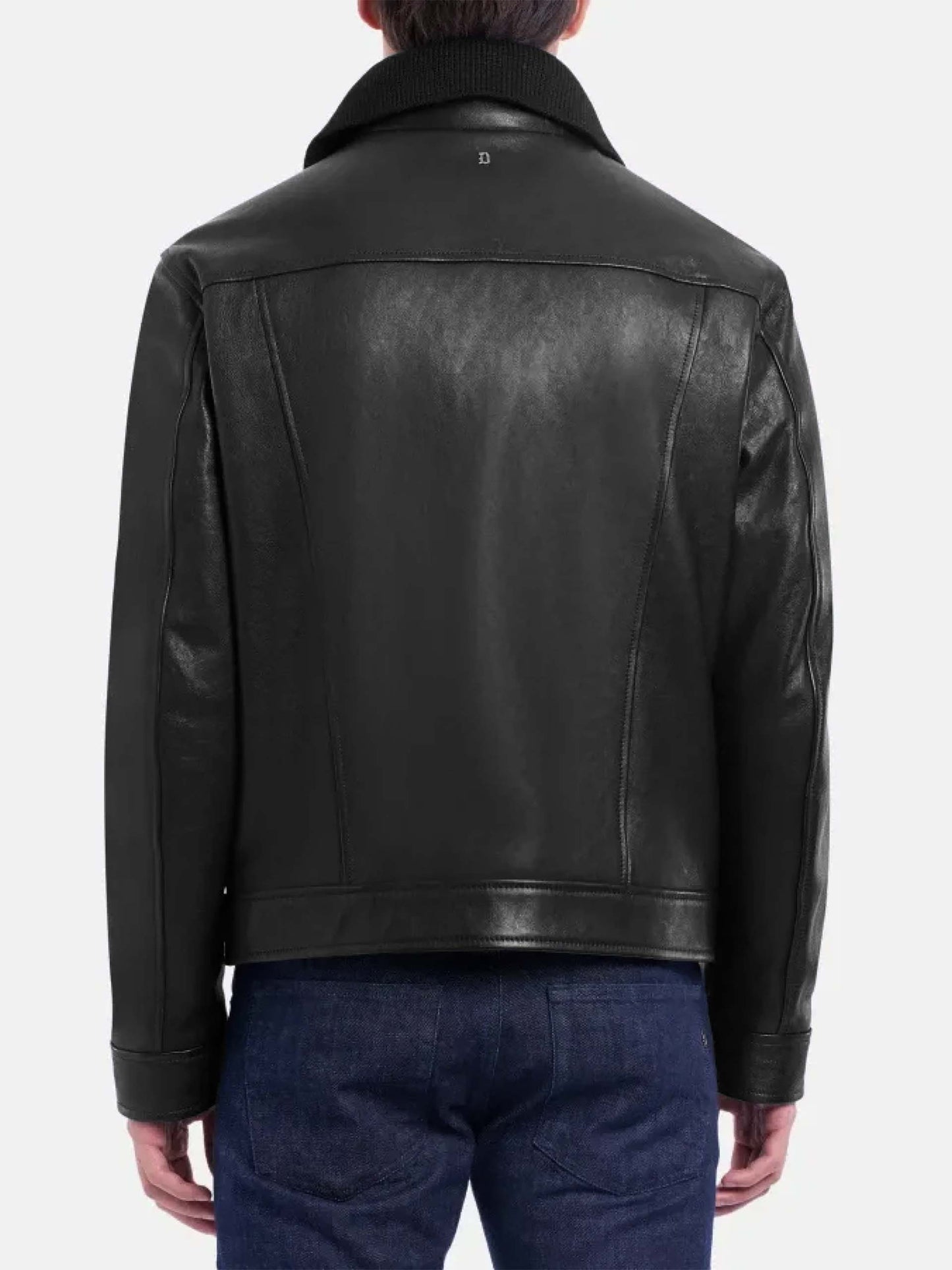 Nappa leather flight jacket for men