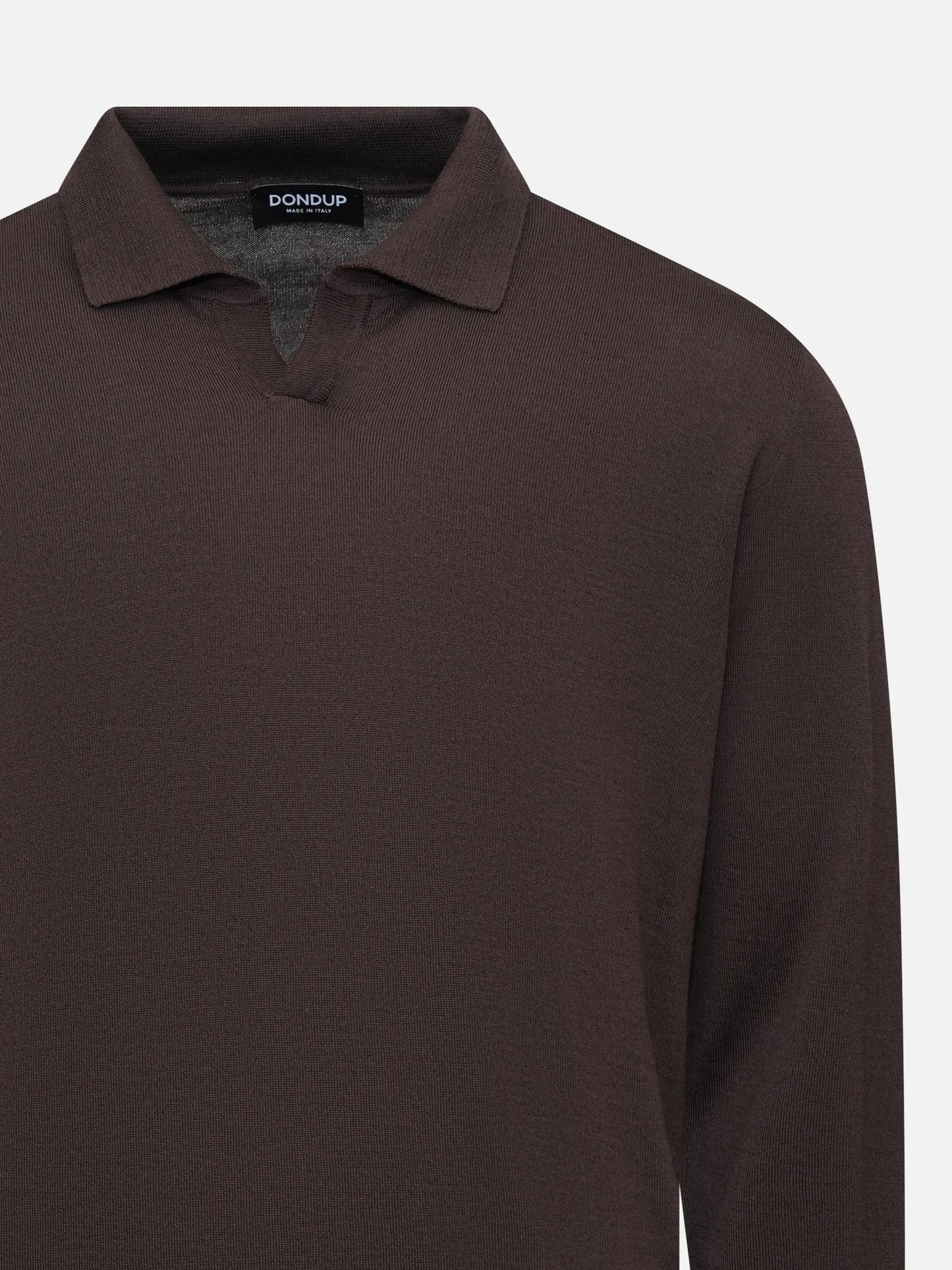 Wool blend polo sweater for men
