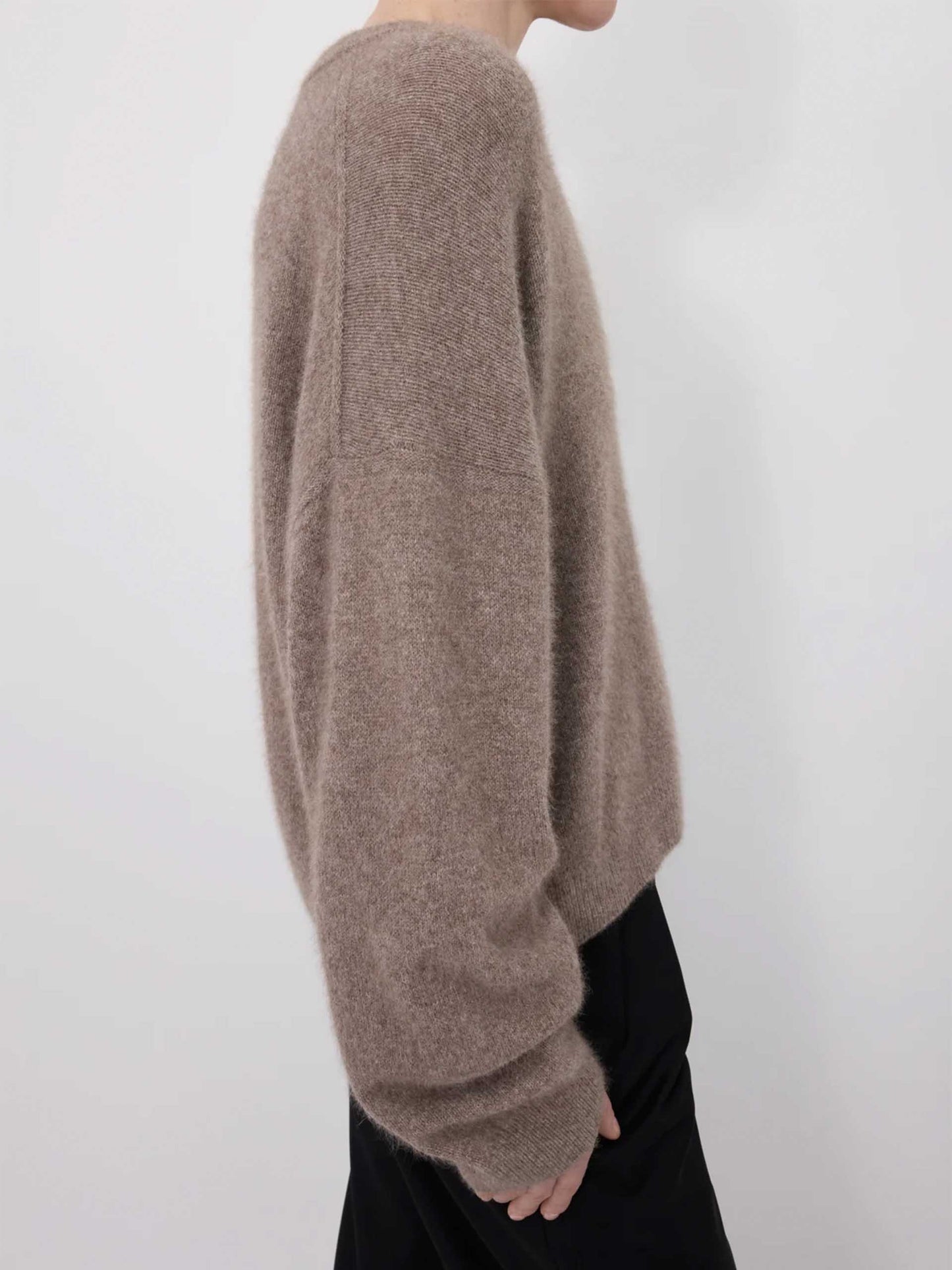 LOULOU DE SAISON - Tristan Pullover aus Yakwolle für Damen in Taupe Melange