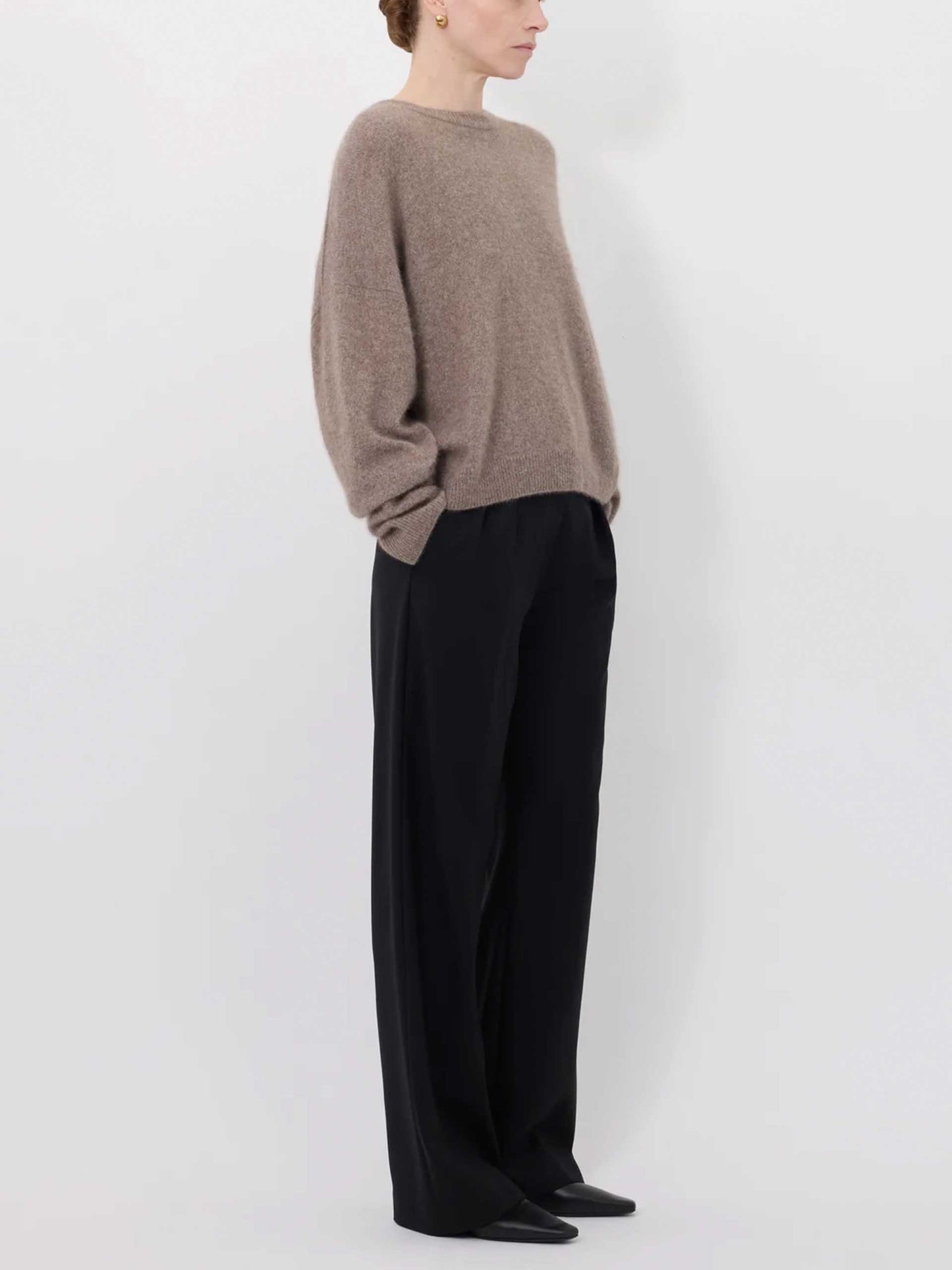 LOULOU DE SAISON - Tristan Pullover aus Yakwolle für Damen in Taupe Melange