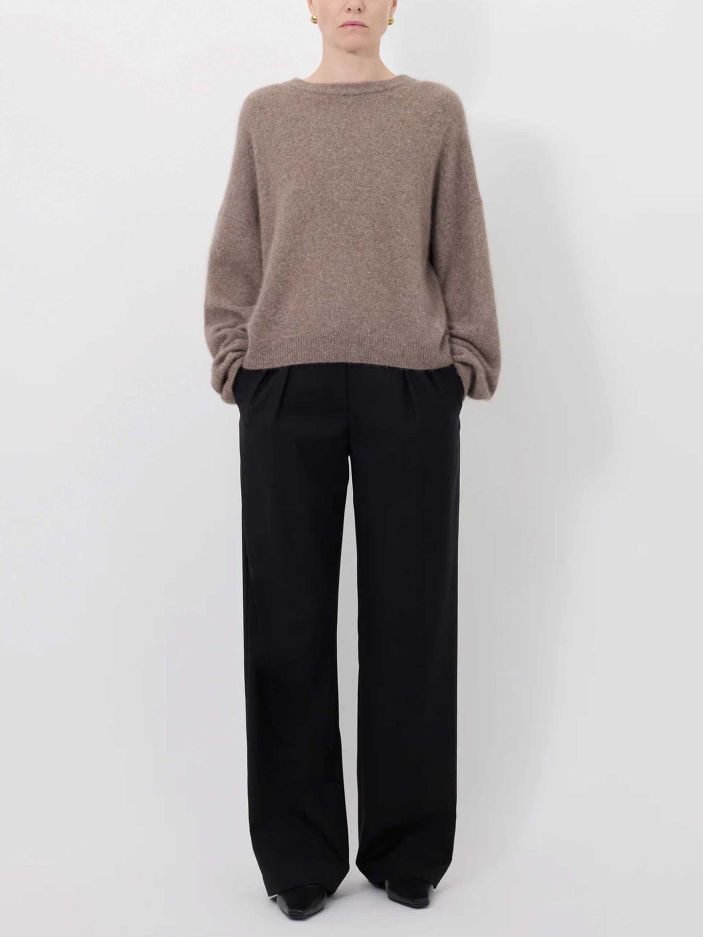 LOULOU DE SAISON - Tristan Pullover aus Yakwolle für Damen in Taupe Melange