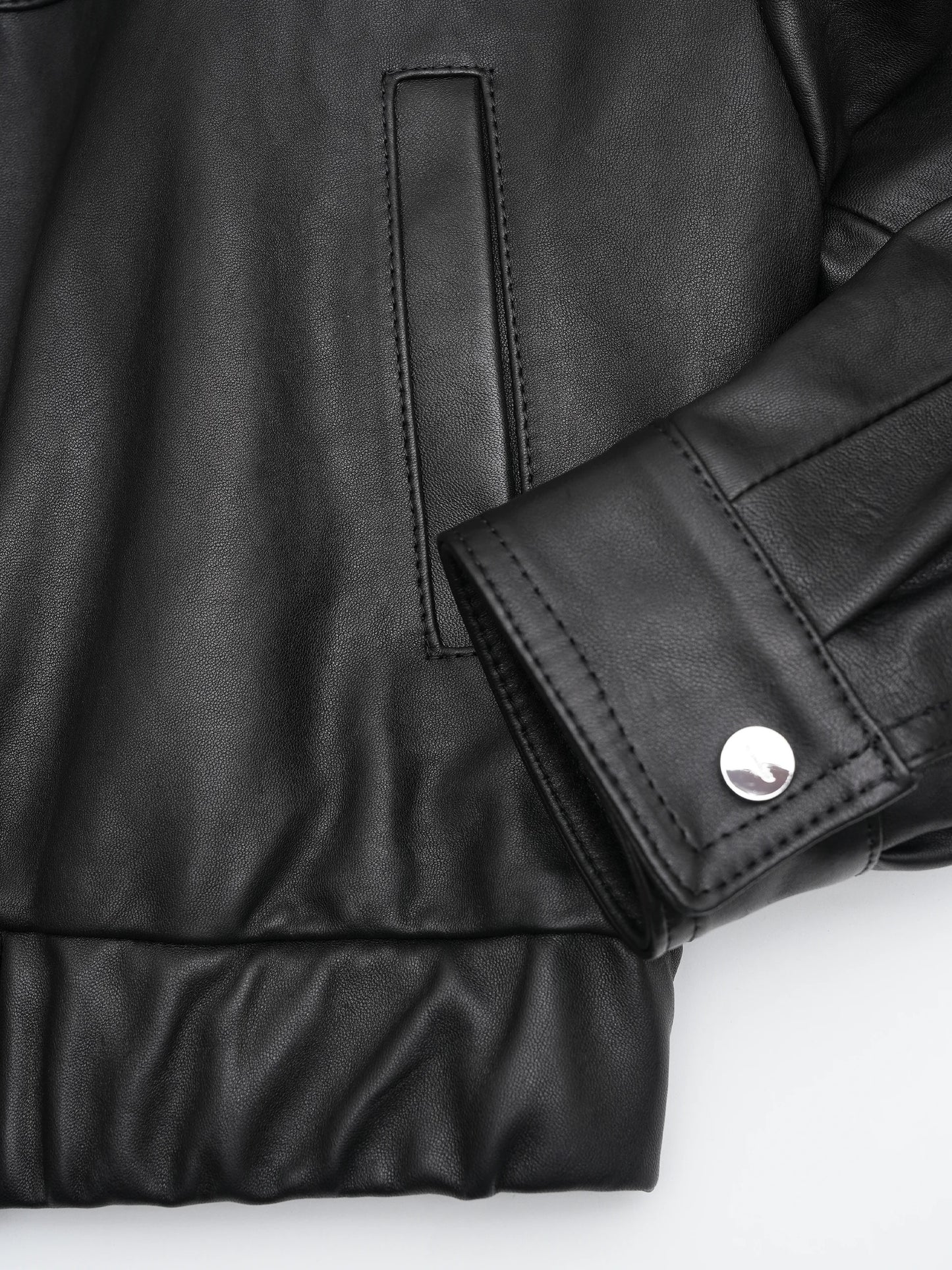 Nappa leather bomber jacket for women