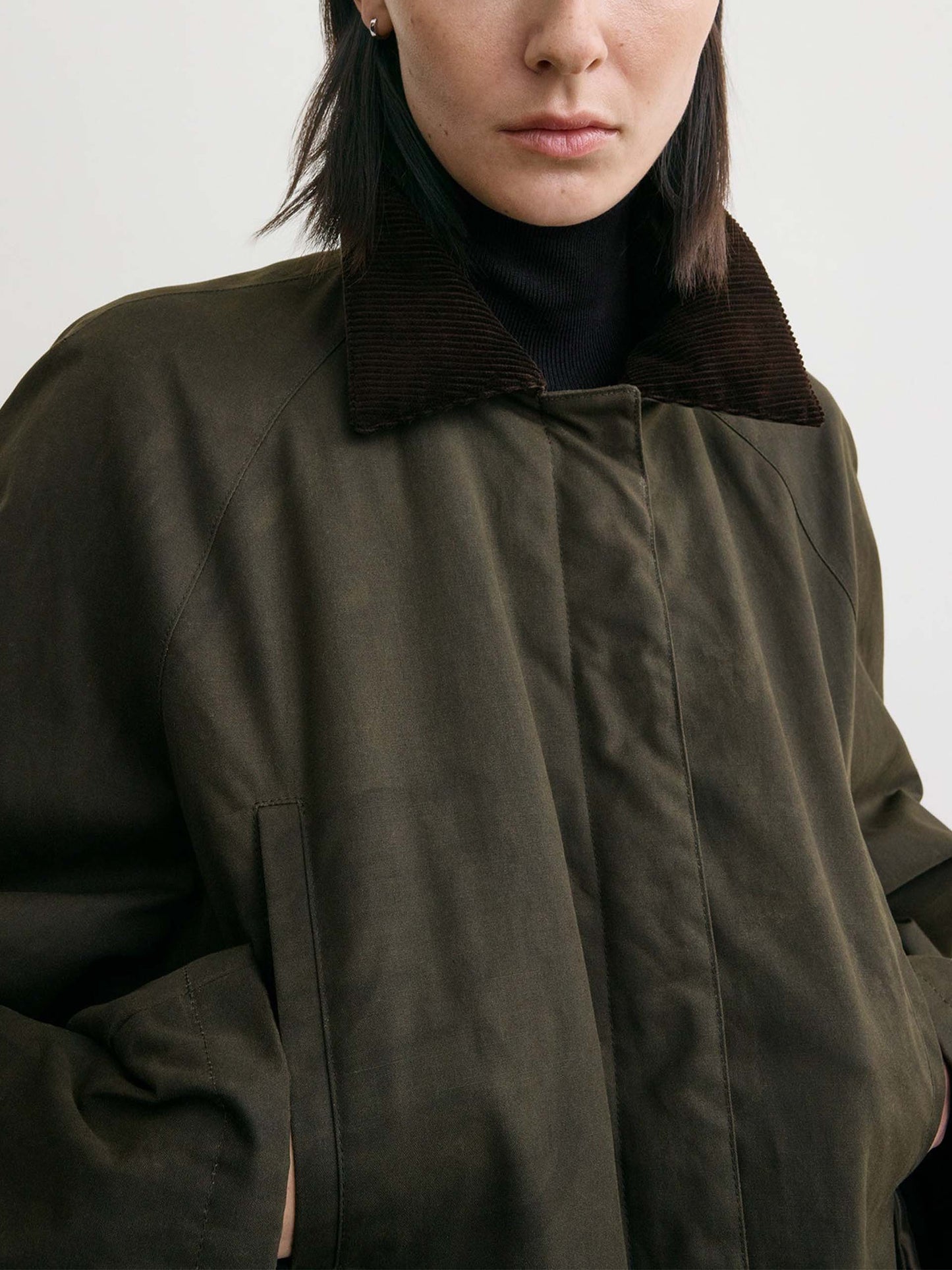 Toteme – Country Jacke aus gewachster Baumwolle für Damen Forstgrün - Forest Green